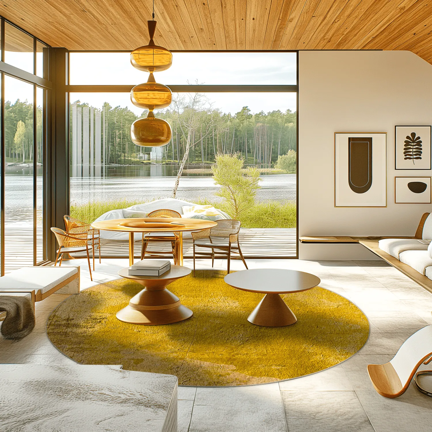 Rond vloerkleed - Arbus (goud)