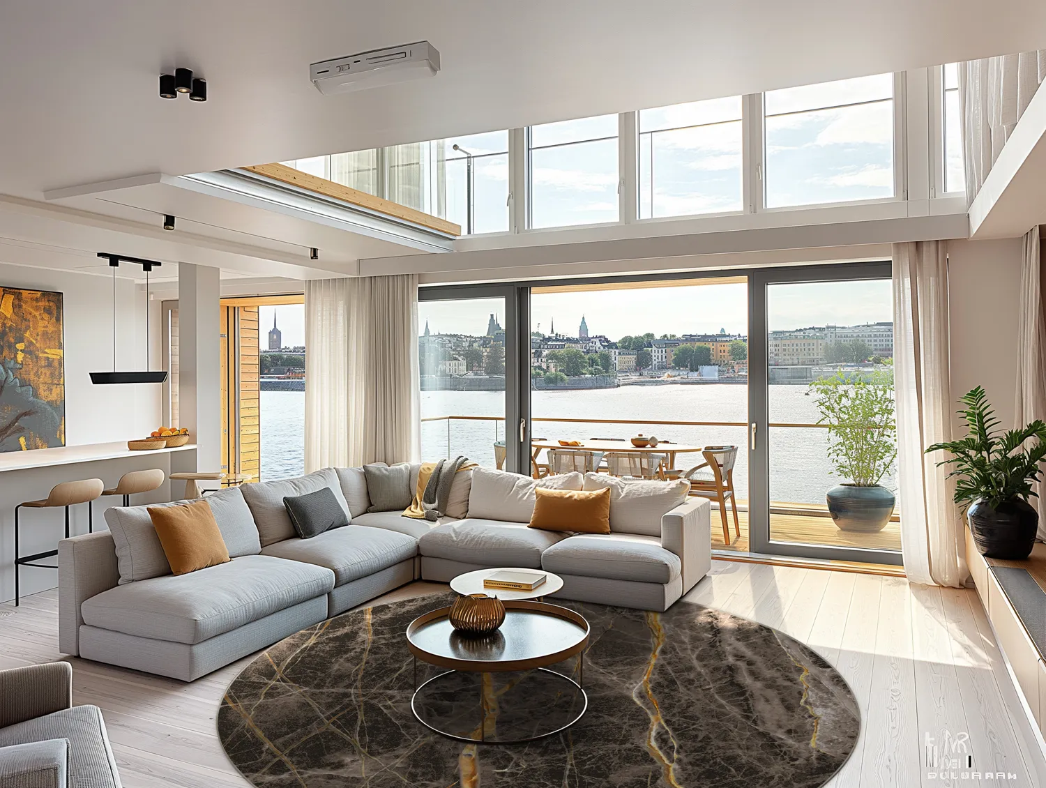 Rond vloerkleed - Aris (zwart/goud)