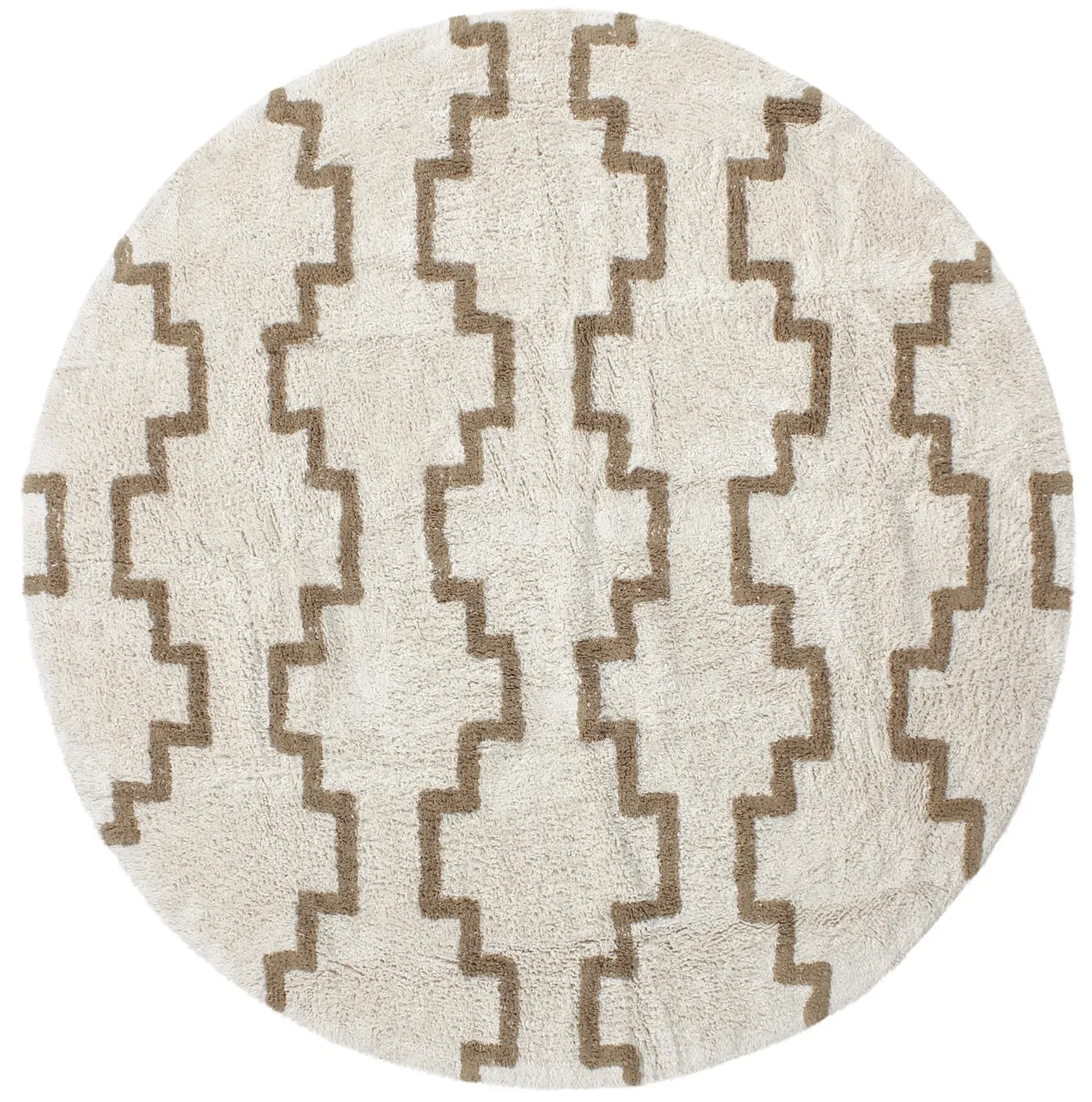 Ronde vloerkleden - Arlon Natural Cotton Shaggy (beige)