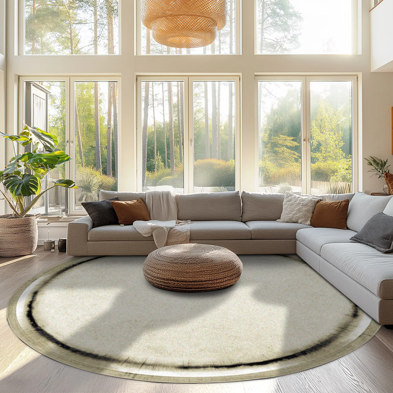 Rond vloerkleed - Arriate (beige/grijs)