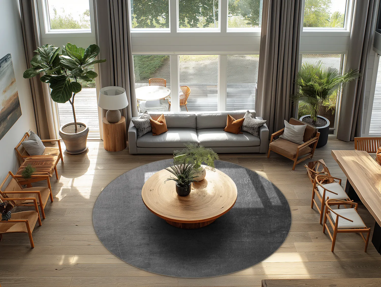 Rond vloerkleed - Artena (grijs)