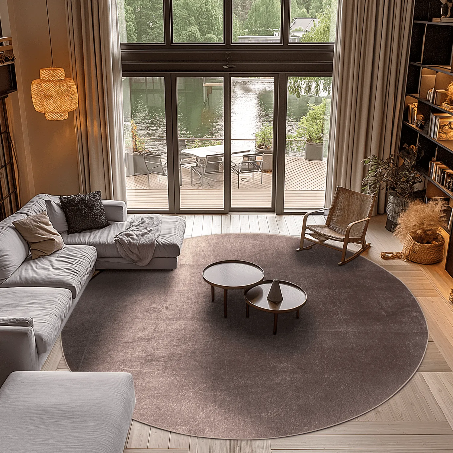 Rond vloerkleed - Artena (grijs/bruin)