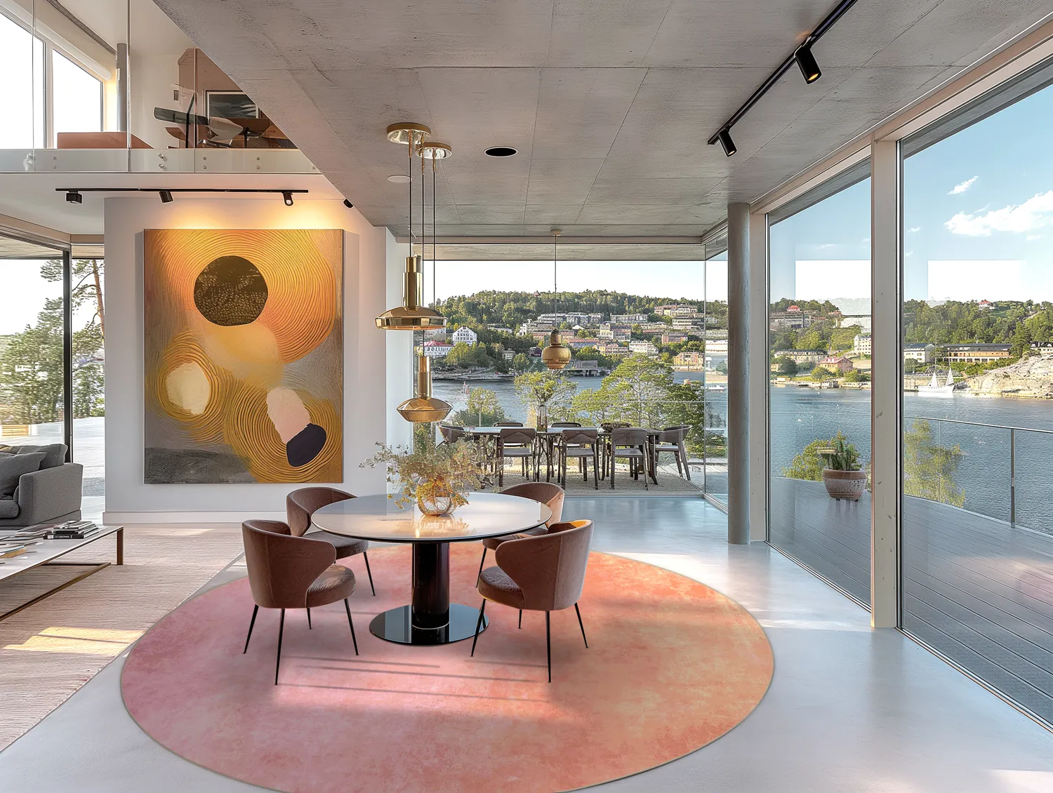 Rond vloerkleed - Baden (roze)