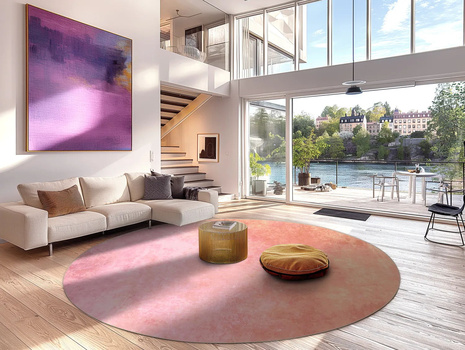 Rond vloerkleed - Baden (roze)