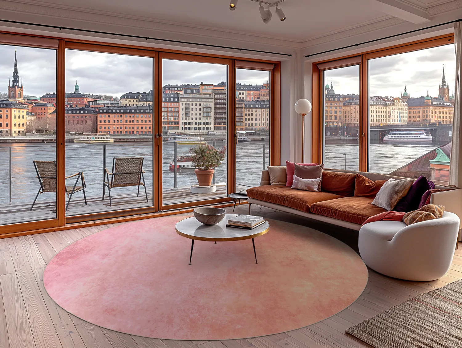 Rond vloerkleed - Baden (roze)