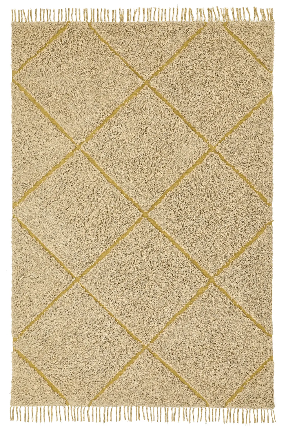Hoogpolig vloerkleed - Bellevue Natural Cotton Shaggy (beige/bruin)