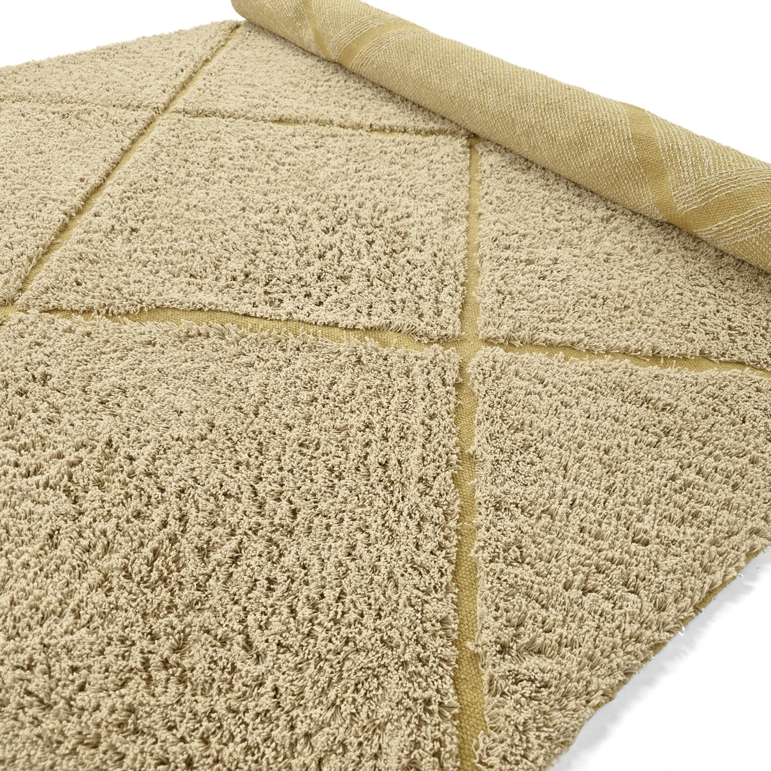 Hoogpolig vloerkleed - Bellevue Natural Cotton Shaggy (beige/bruin)