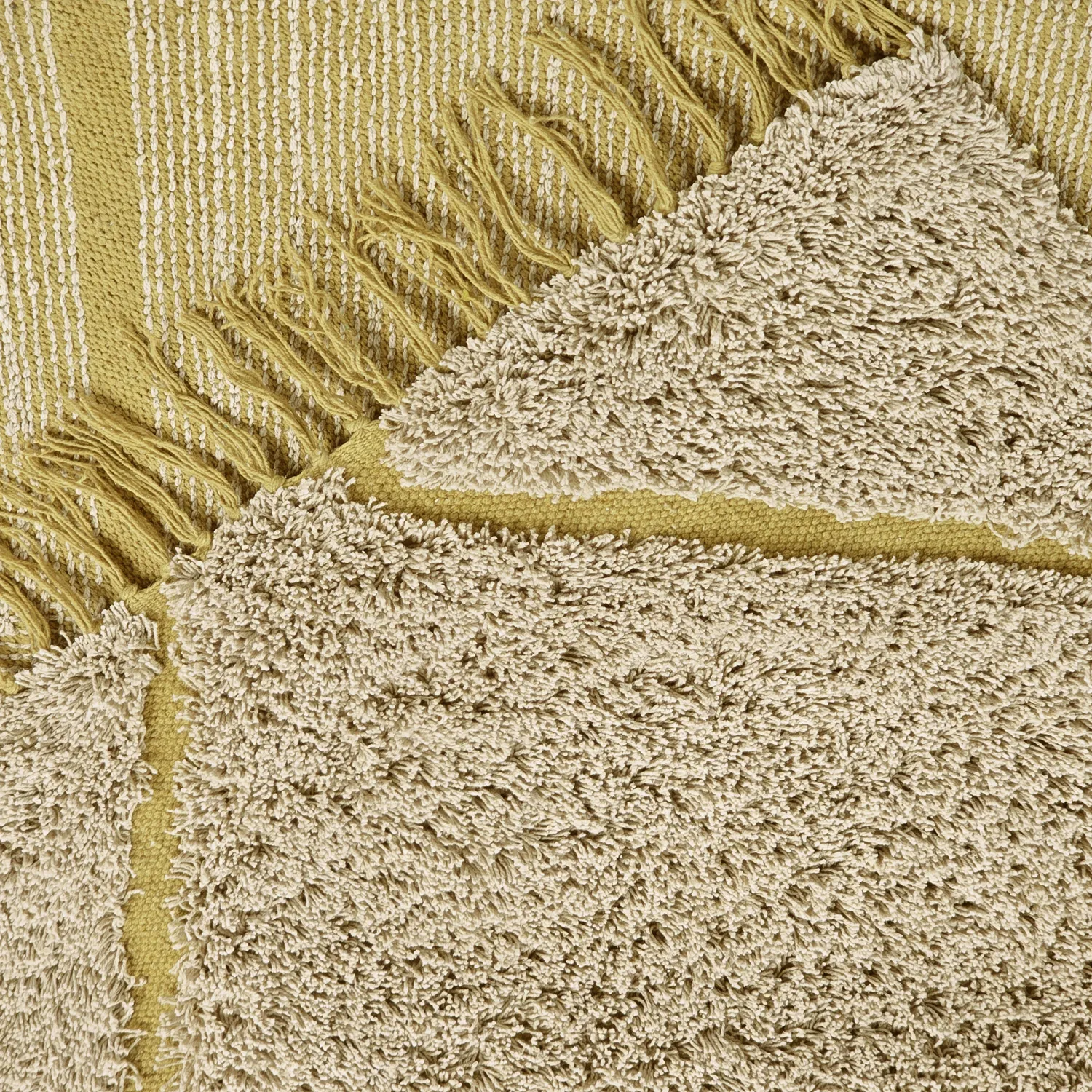 Hoogpolig vloerkleed - Bellevue Natural Cotton Shaggy (beige/bruin)