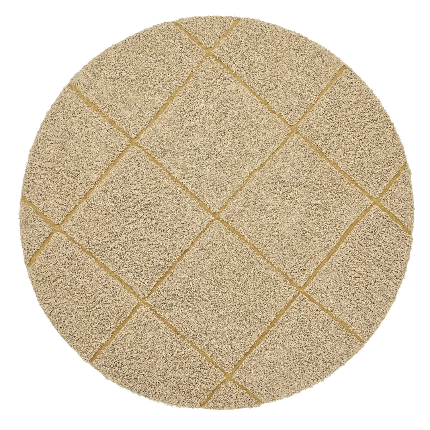 Ronde vloerkleden - Bellevue Natural Cotton Shaggy (beige/bruin)