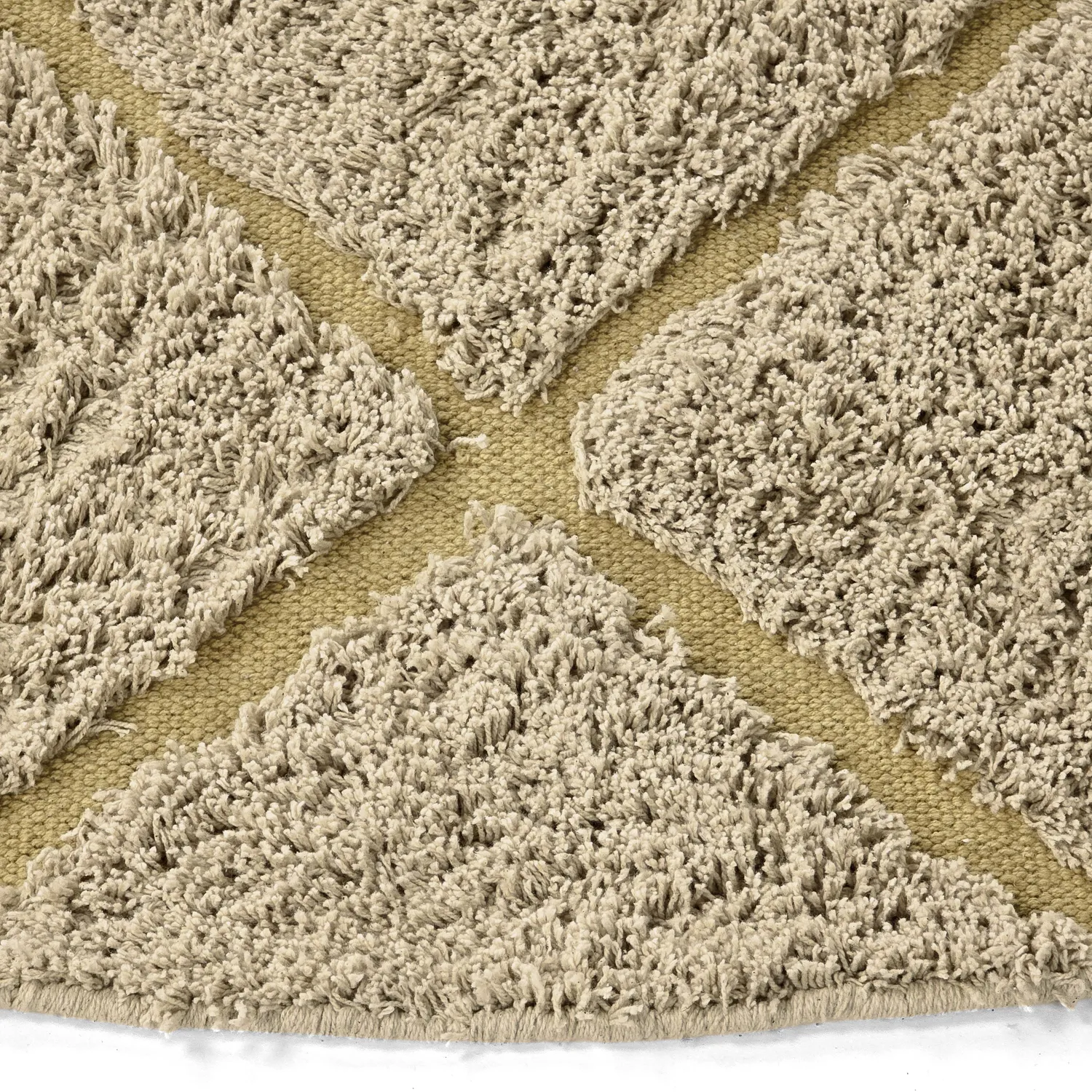 Ronde vloerkleden - Bellevue Natural Cotton Shaggy (beige/bruin)