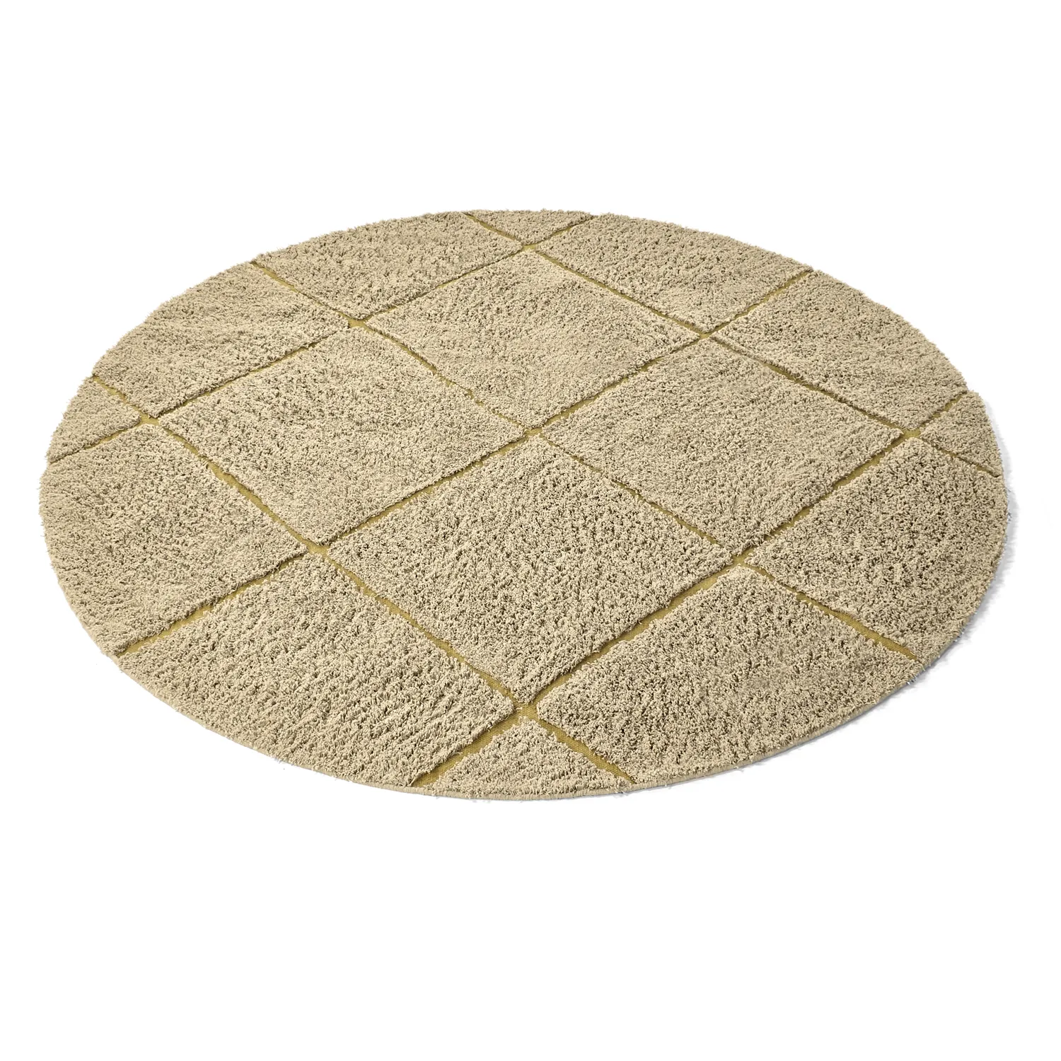 Ronde vloerkleden - Bellevue Natural Cotton Shaggy (beige/bruin)