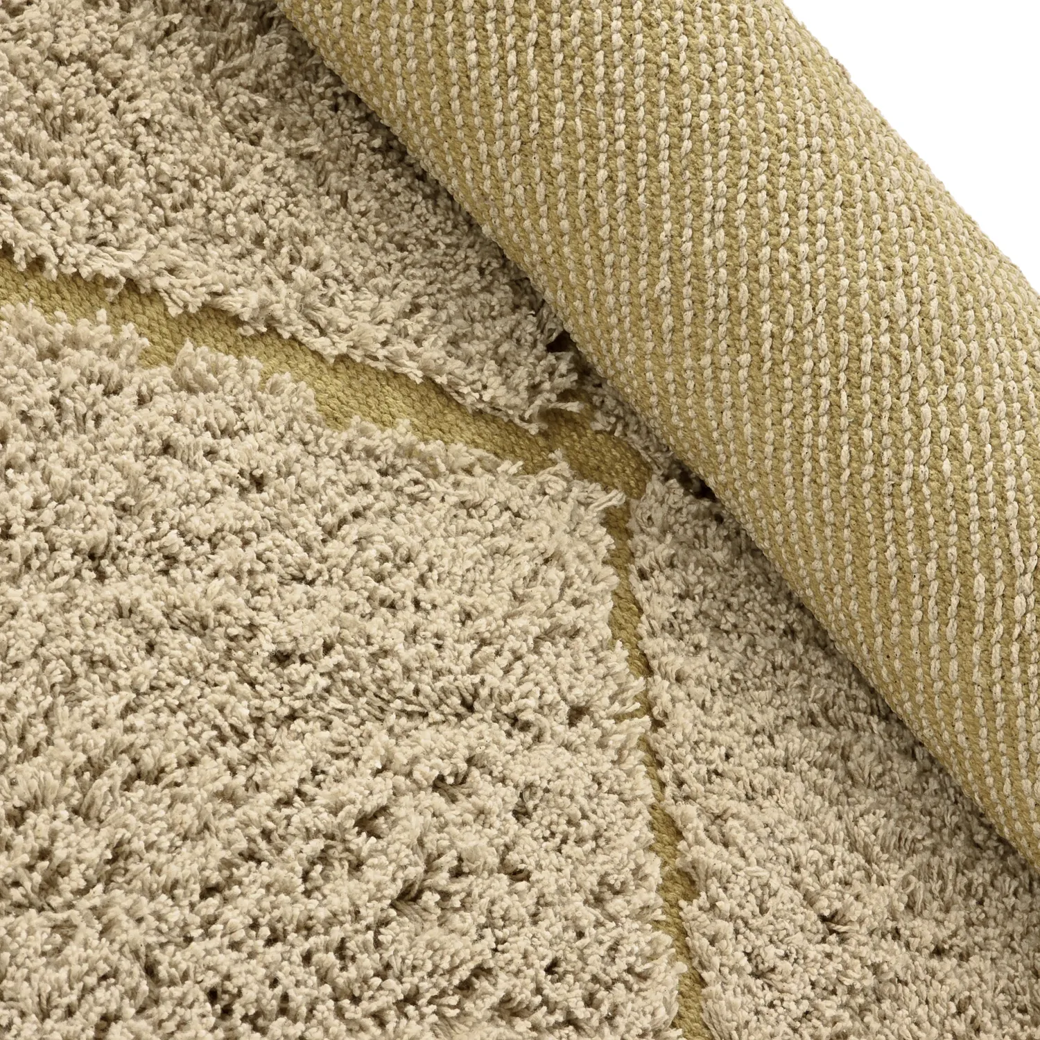 Ronde vloerkleden - Bellevue Natural Cotton Shaggy (beige/bruin)