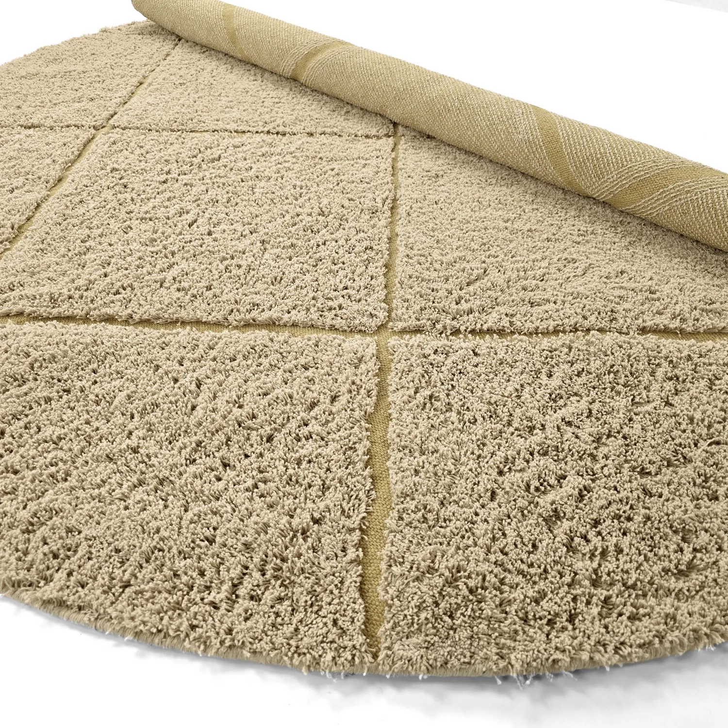 Ronde vloerkleden - Bellevue Natural Cotton Shaggy (beige/bruin)