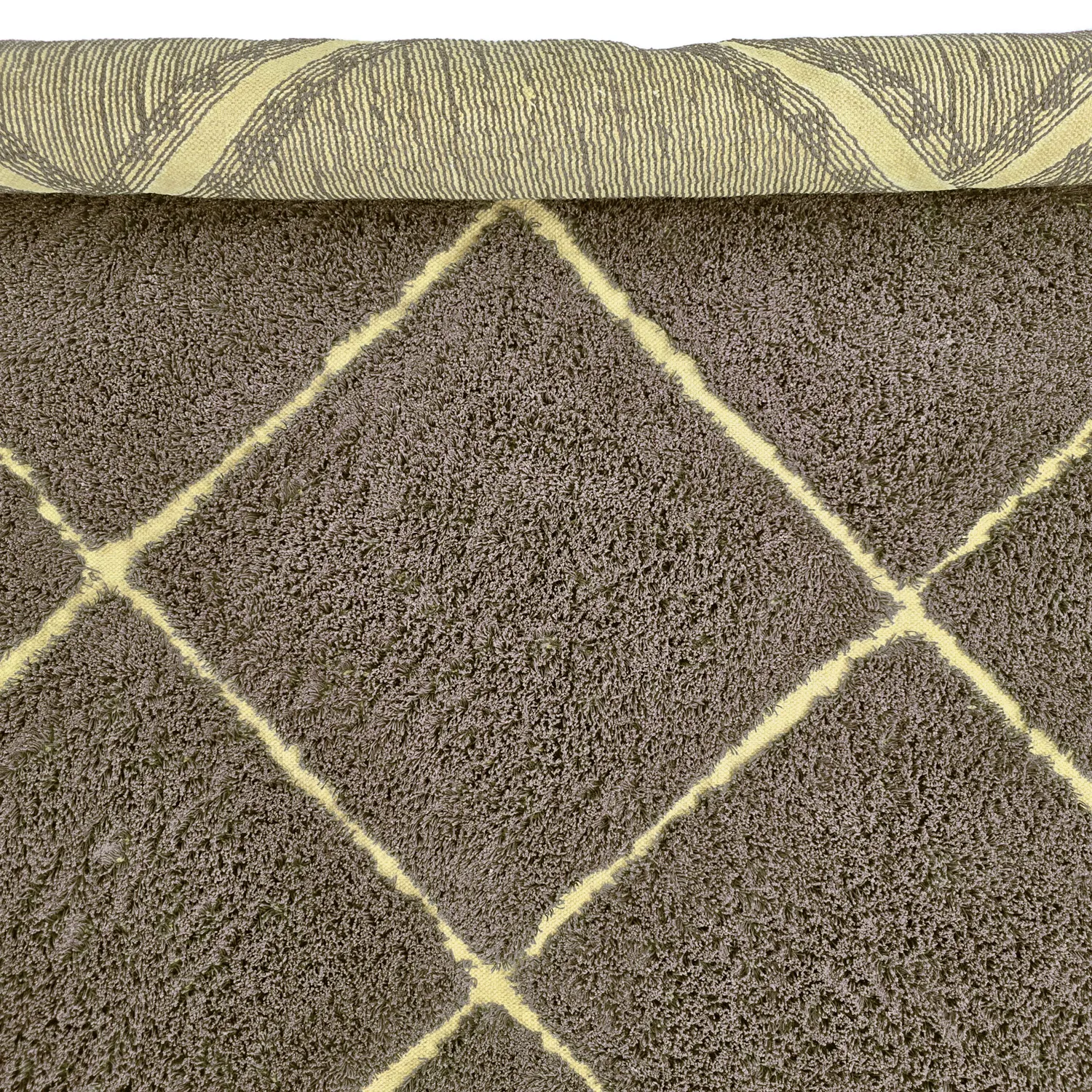 Hoogpolig vloerkleed - Bellevue Natural Cotton Shaggy (bruin/geel)