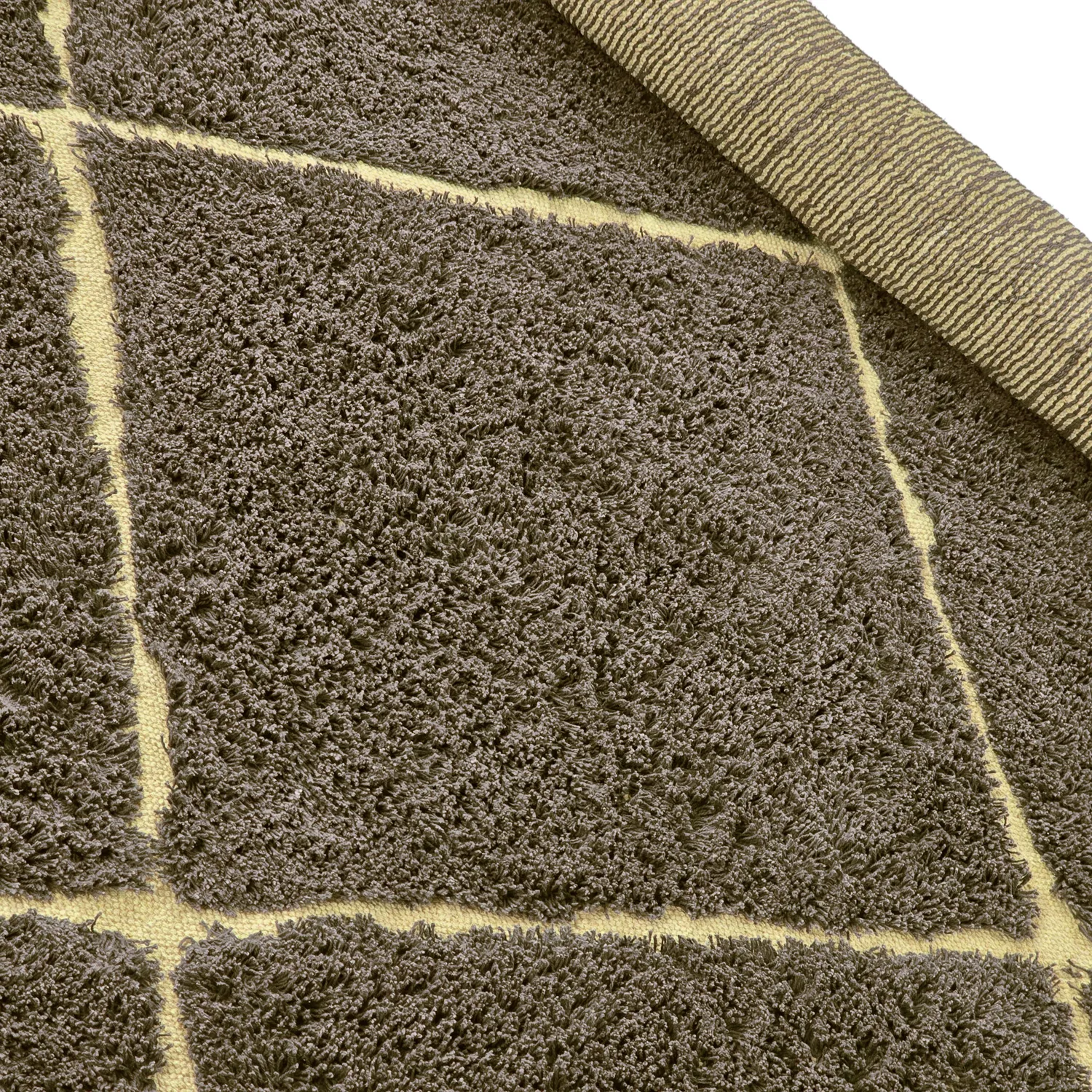 Hoogpolig vloerkleed - Bellevue Natural Cotton Shaggy (bruin/geel)