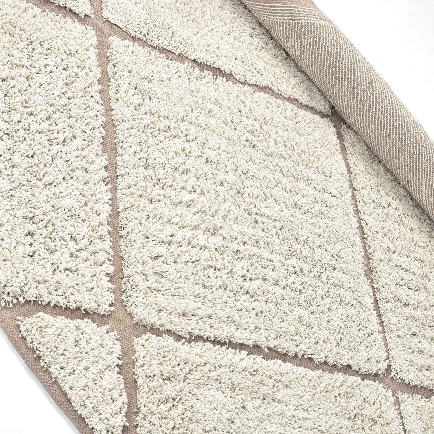 Ronde vloerkleden - Bellevue Natural Cotton Shaggy (gebroken wit/beige)
