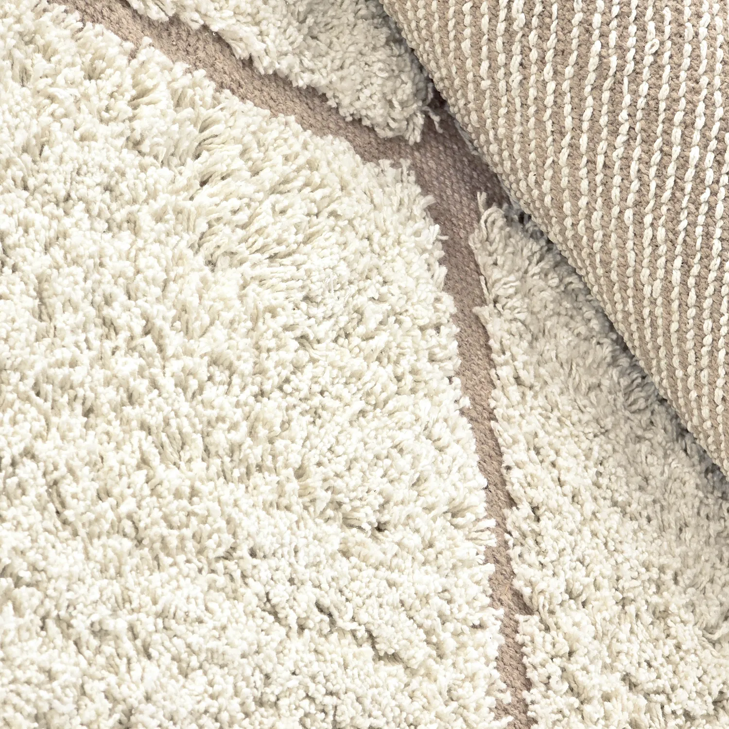 Ronde vloerkleden - Bellevue Natural Cotton Shaggy (gebroken wit/beige)