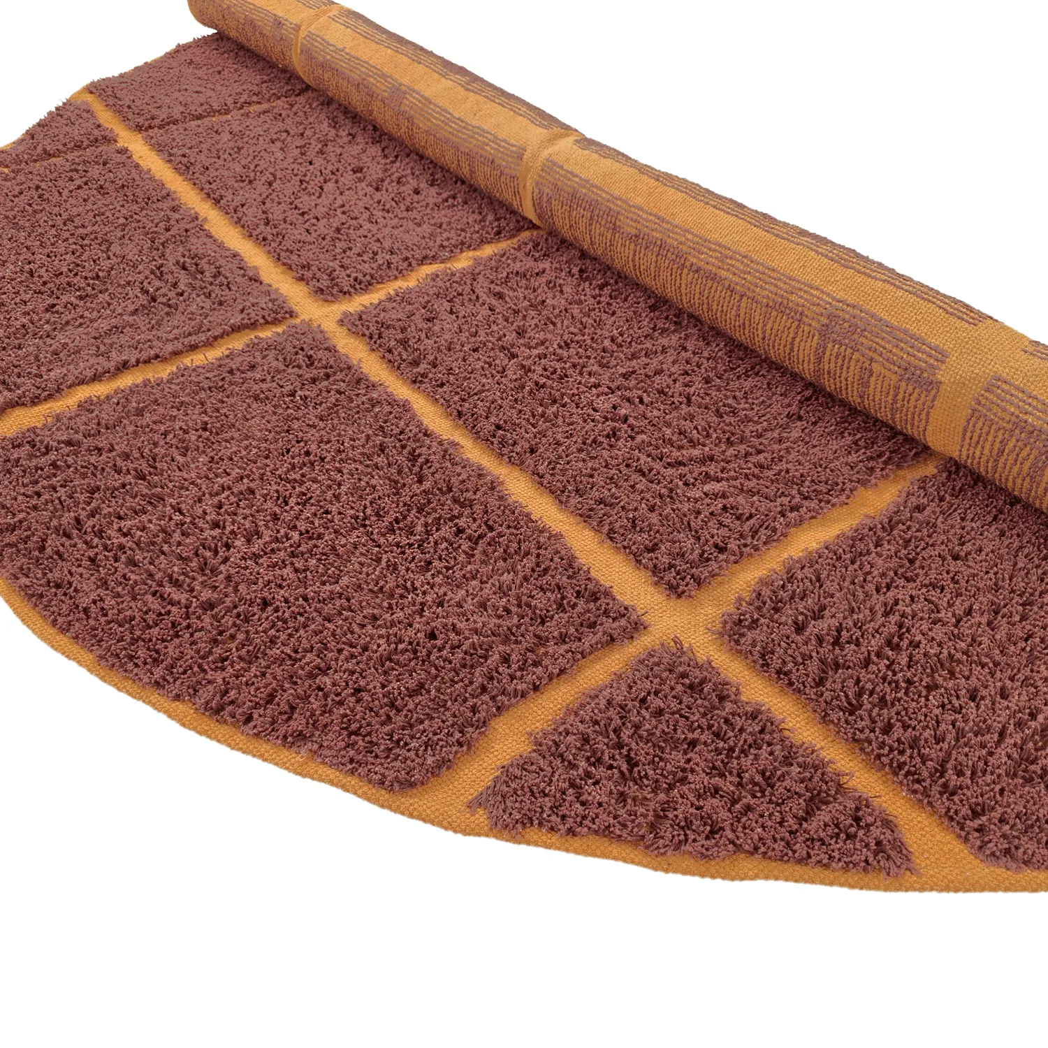 Ronde vloerkleden - Bellevue Natural Cotton Shaggy (rood/oranje)