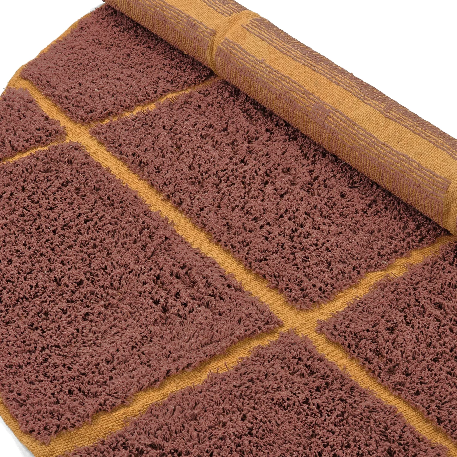 Ronde vloerkleden - Bellevue Natural Cotton Shaggy (rood/oranje)