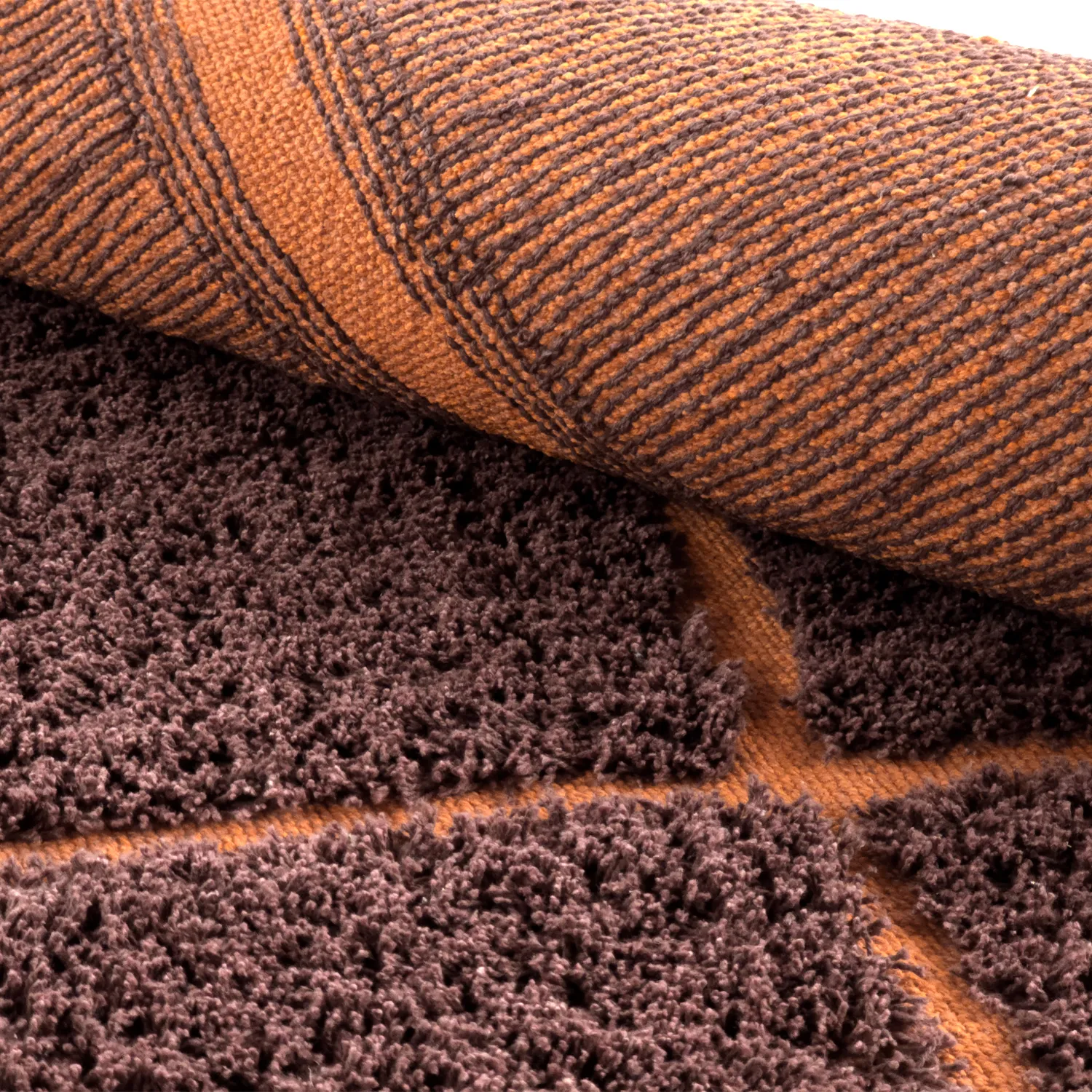 Hoogpolig vloerkleed - Bellevue Natural Cotton Shaggy (rood/oranje)