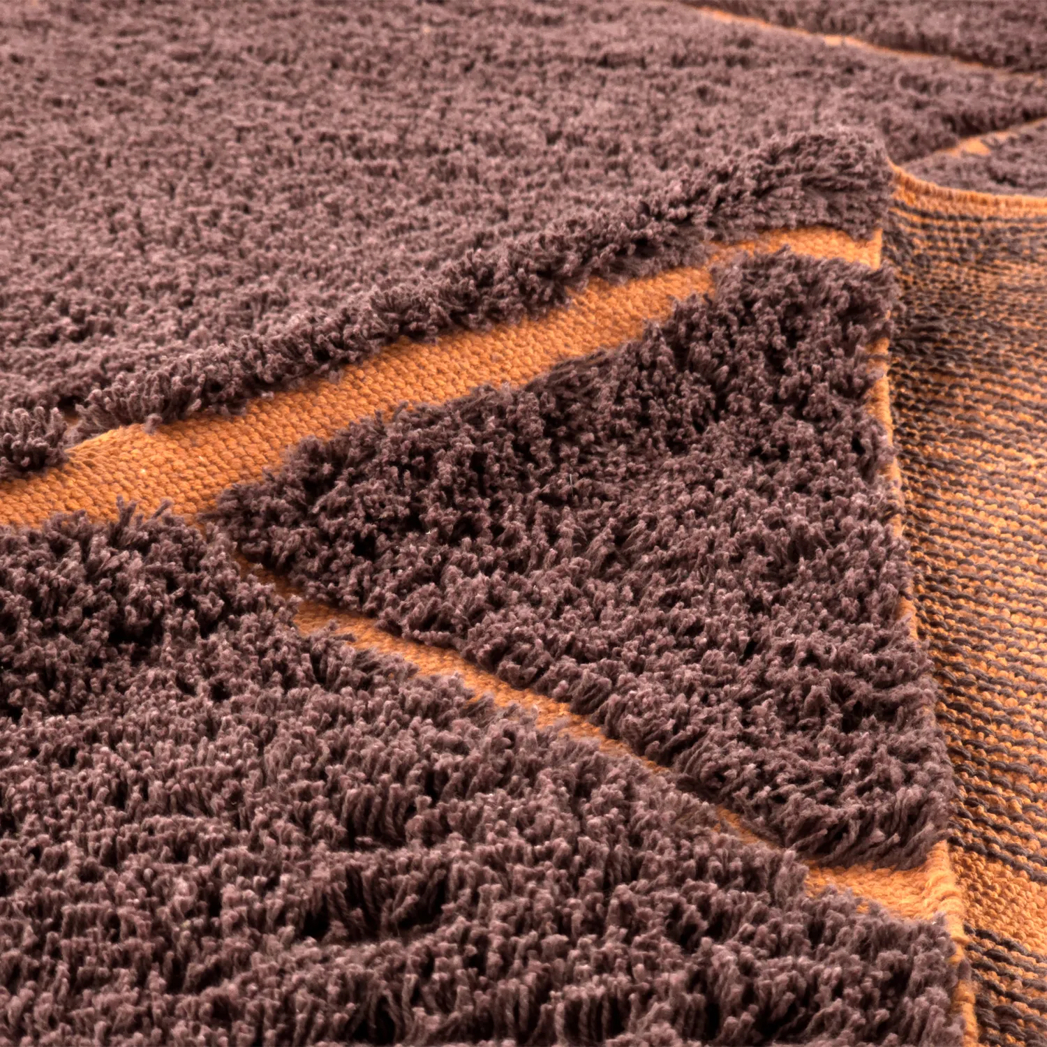 Hoogpolig vloerkleed - Bellevue Natural Cotton Shaggy (rood/oranje)