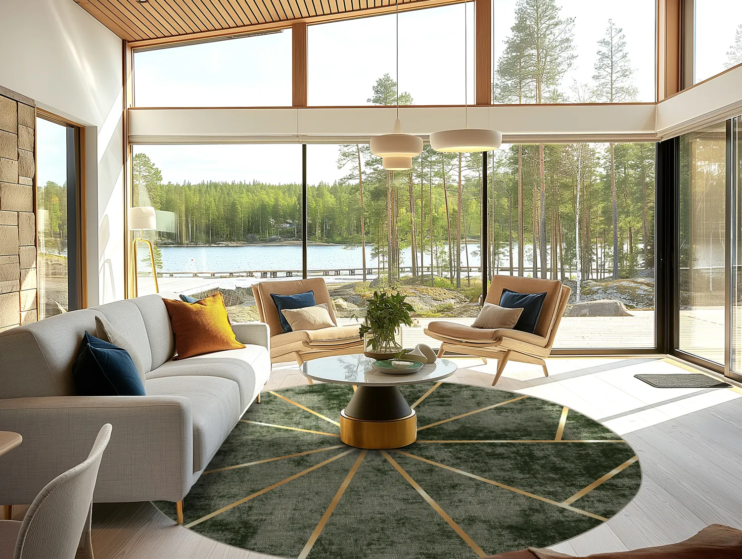 Rond vloerkleed - Bellizzi (groen)