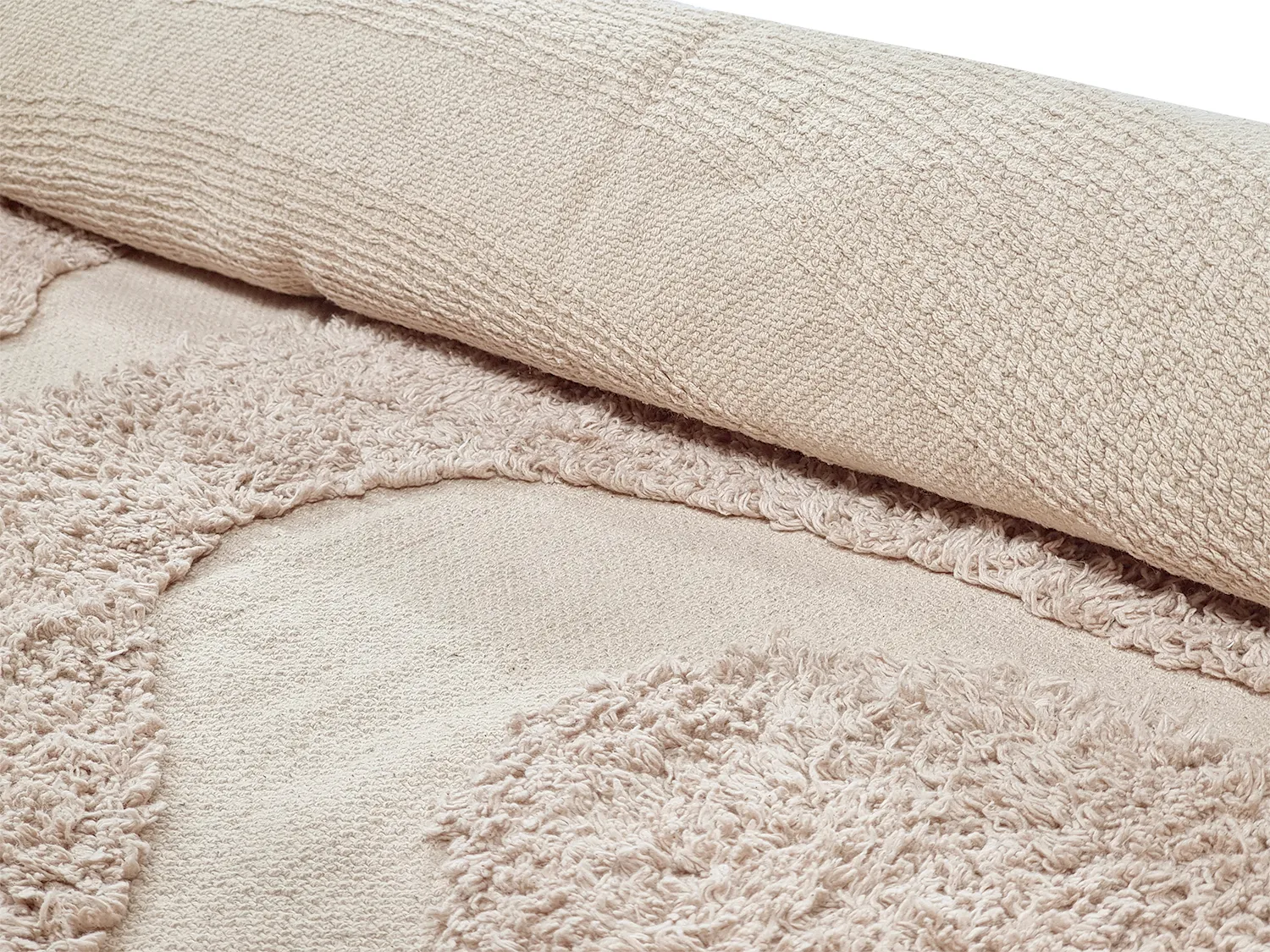 Hoogpolig vloerkleed - Bonnie Natural Cotton Shaggy (beige)