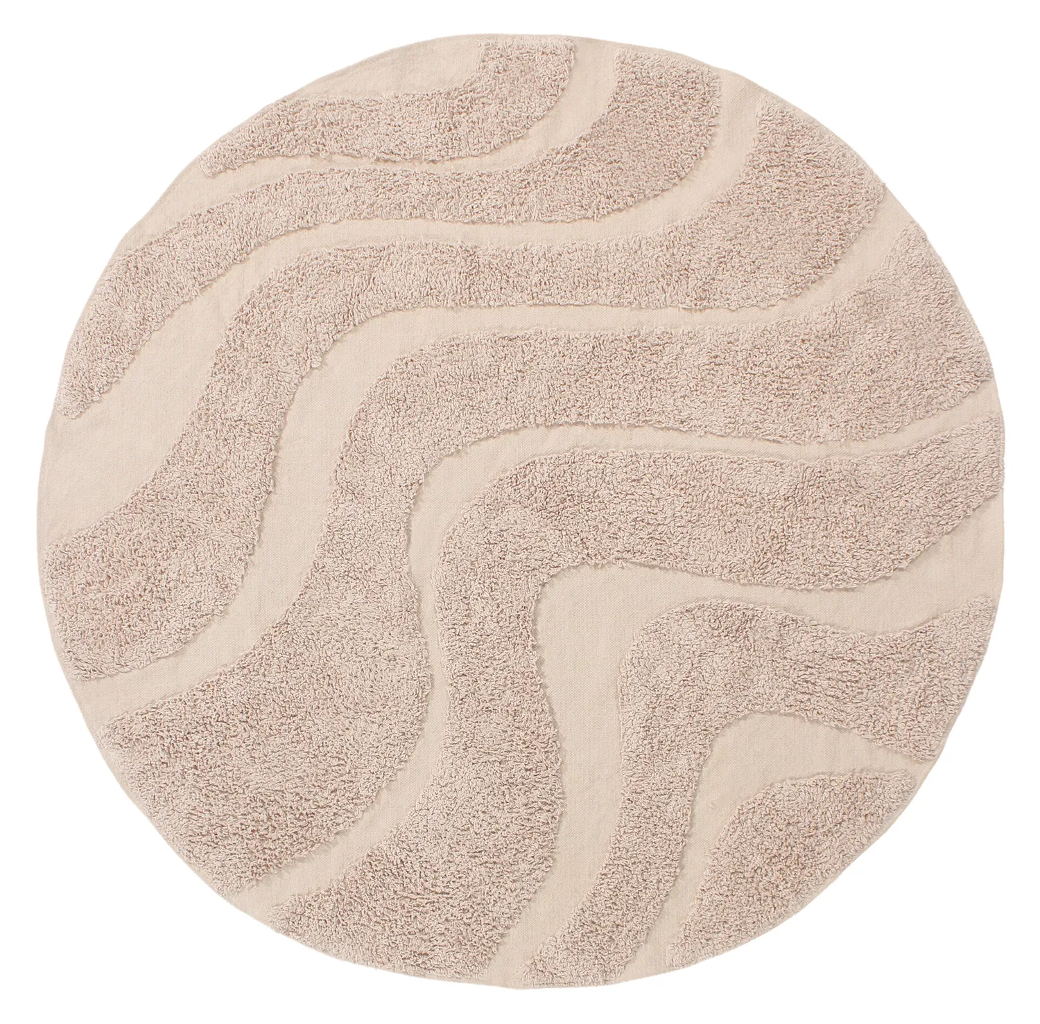 Ronde vloerkleden - Bonnie Natural Cotton Shaggy (beige)