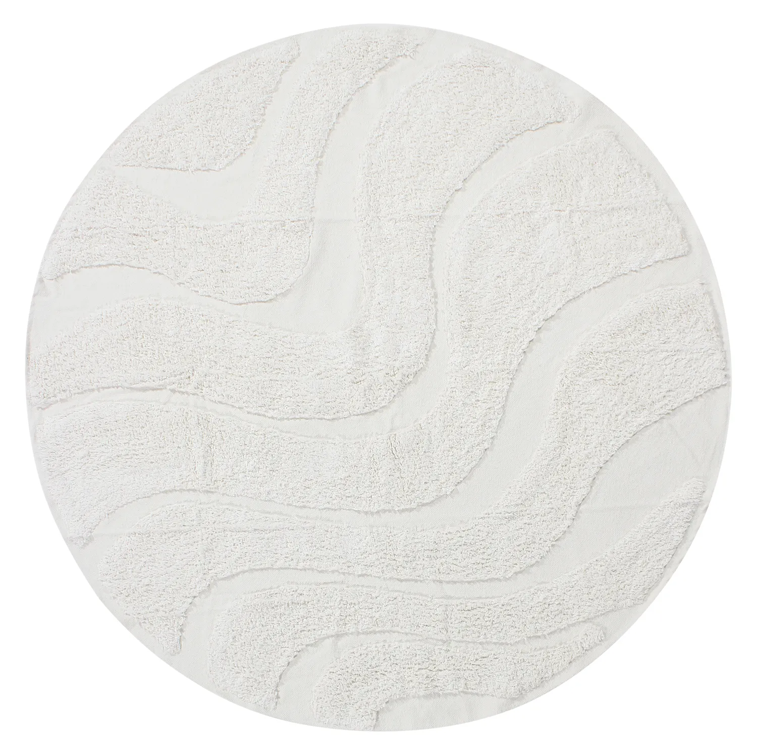 Ronde vloerkleden - Bonnie Natural Cotton Shaggy (offwhite)