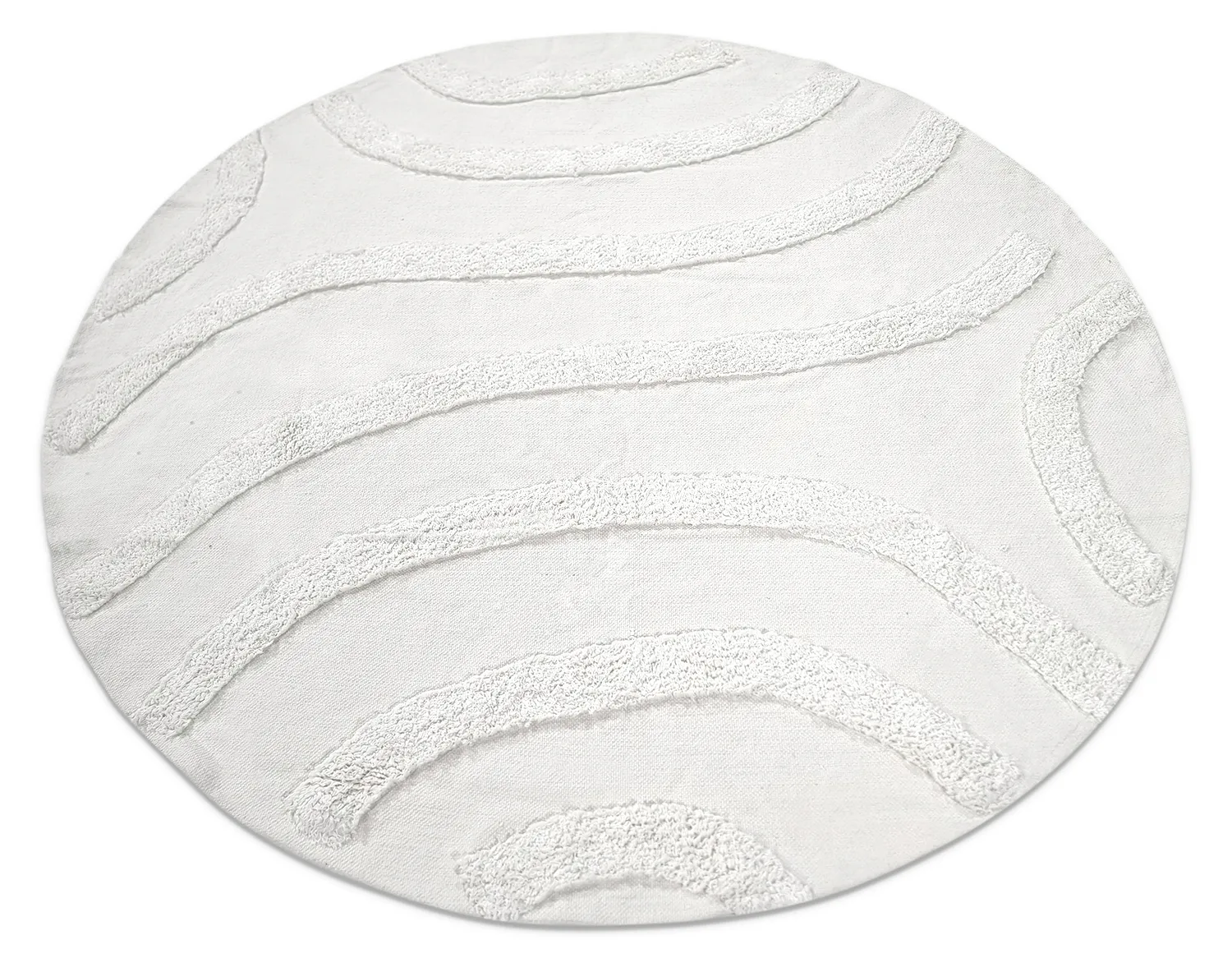 Ronde vloerkleden - Bonnie Natural Cotton Shaggy (offwhite)