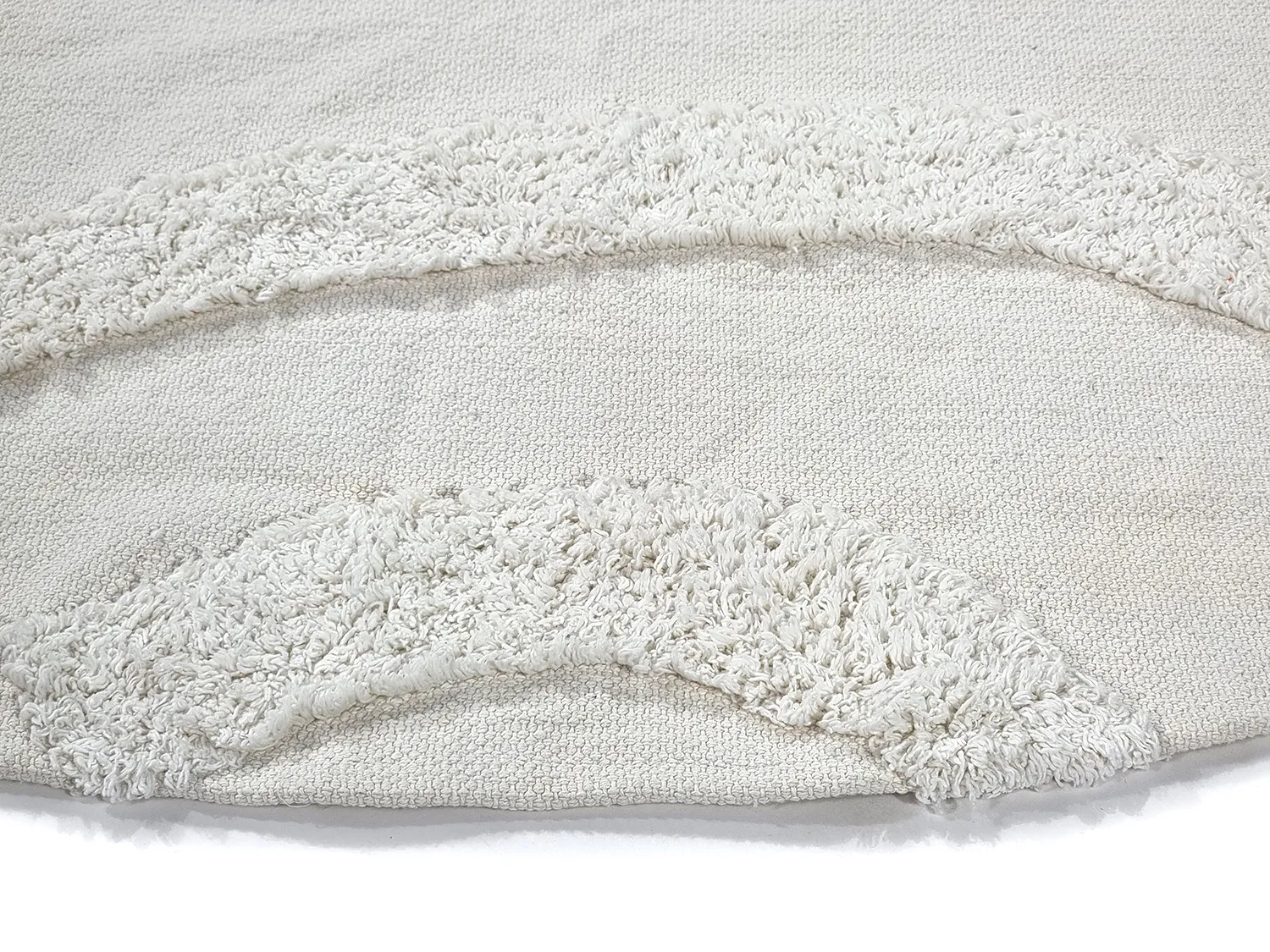 Ronde vloerkleden - Bonnie Natural Cotton Shaggy (offwhite)