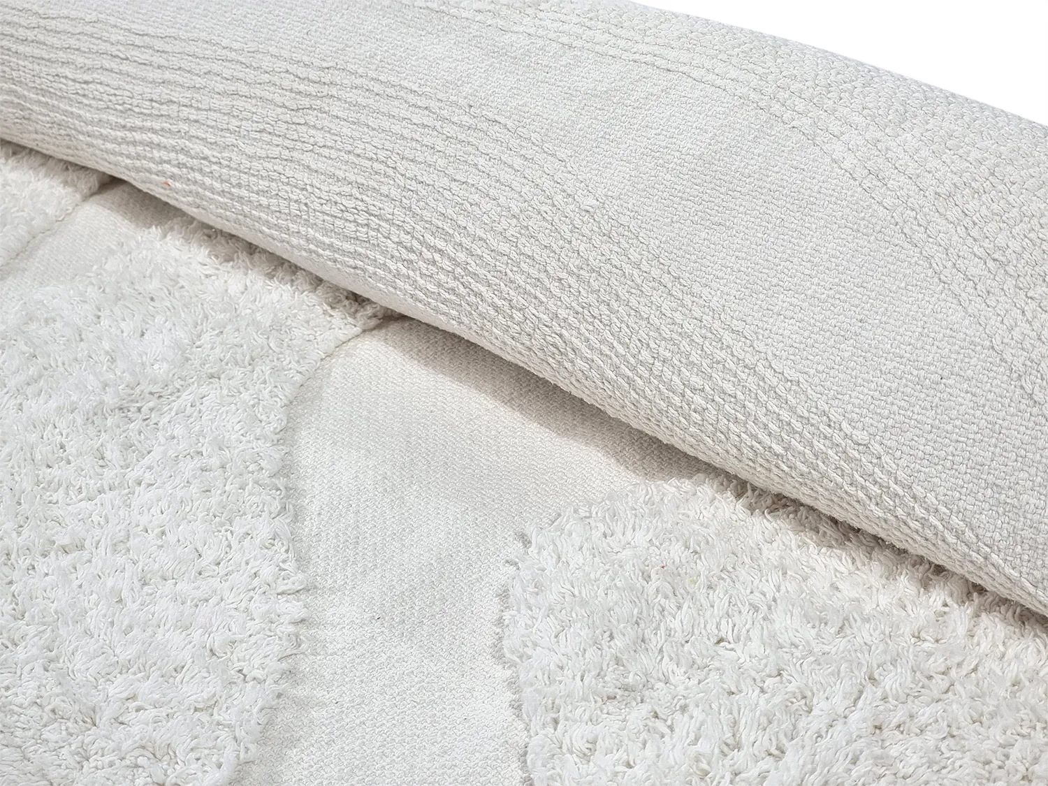 Ronde vloerkleden - Bonnie Natural Cotton Shaggy (offwhite)