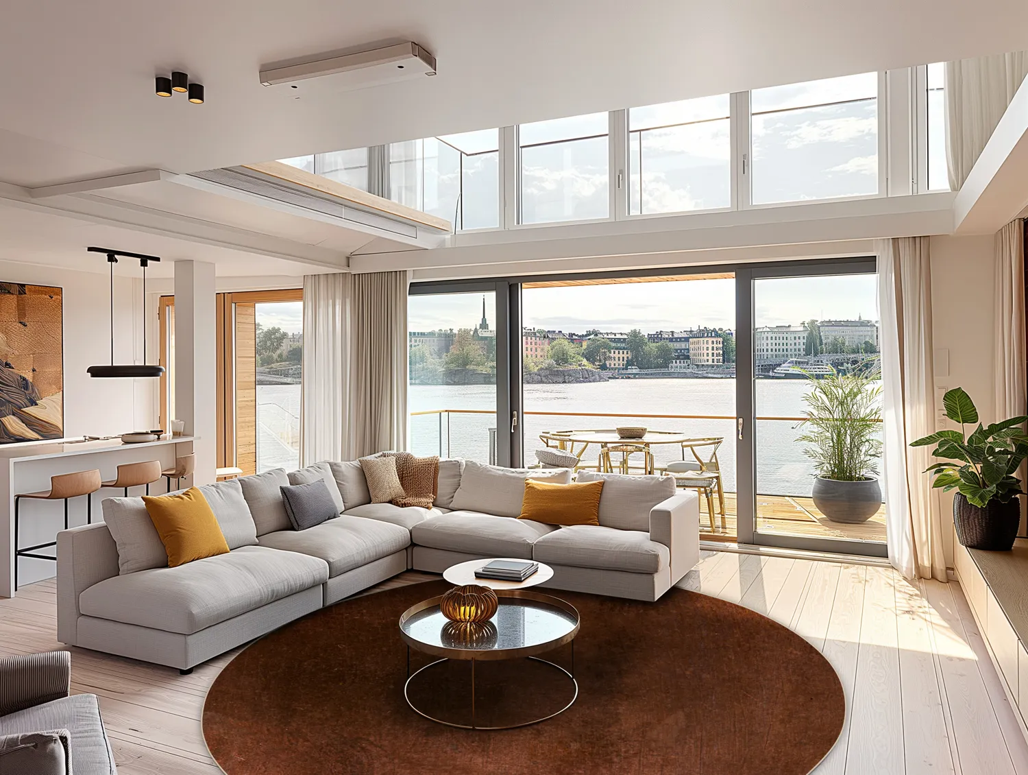 Rond vloerkleed - Bovera (bruin/rood)