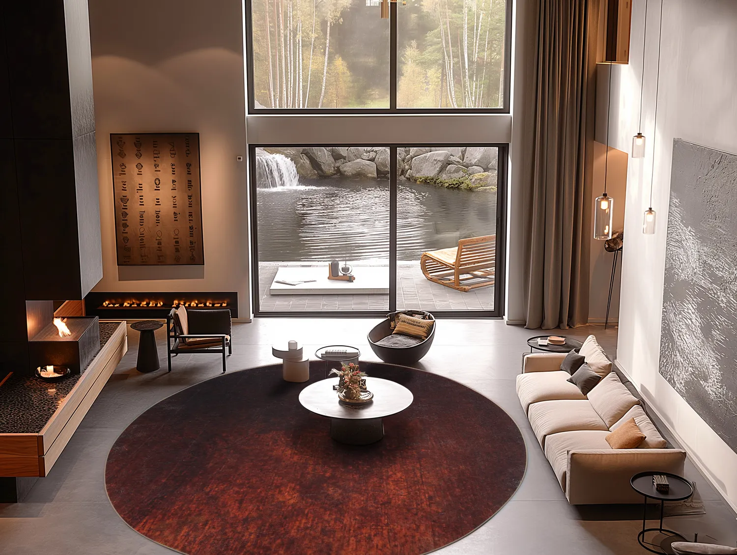 Rond vloerkleed - Bovera (rood)