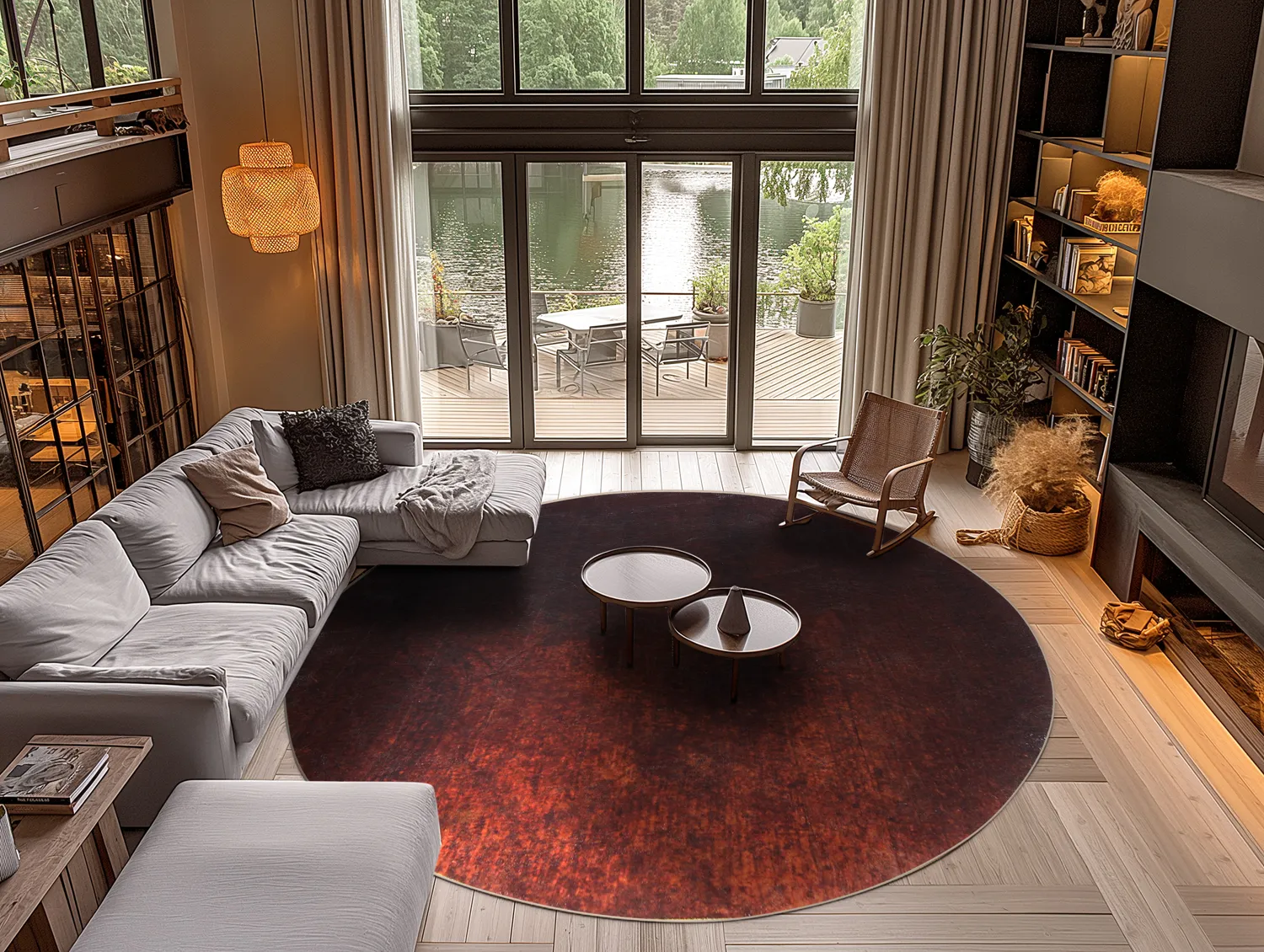 Rond vloerkleed - Bovera (rood)