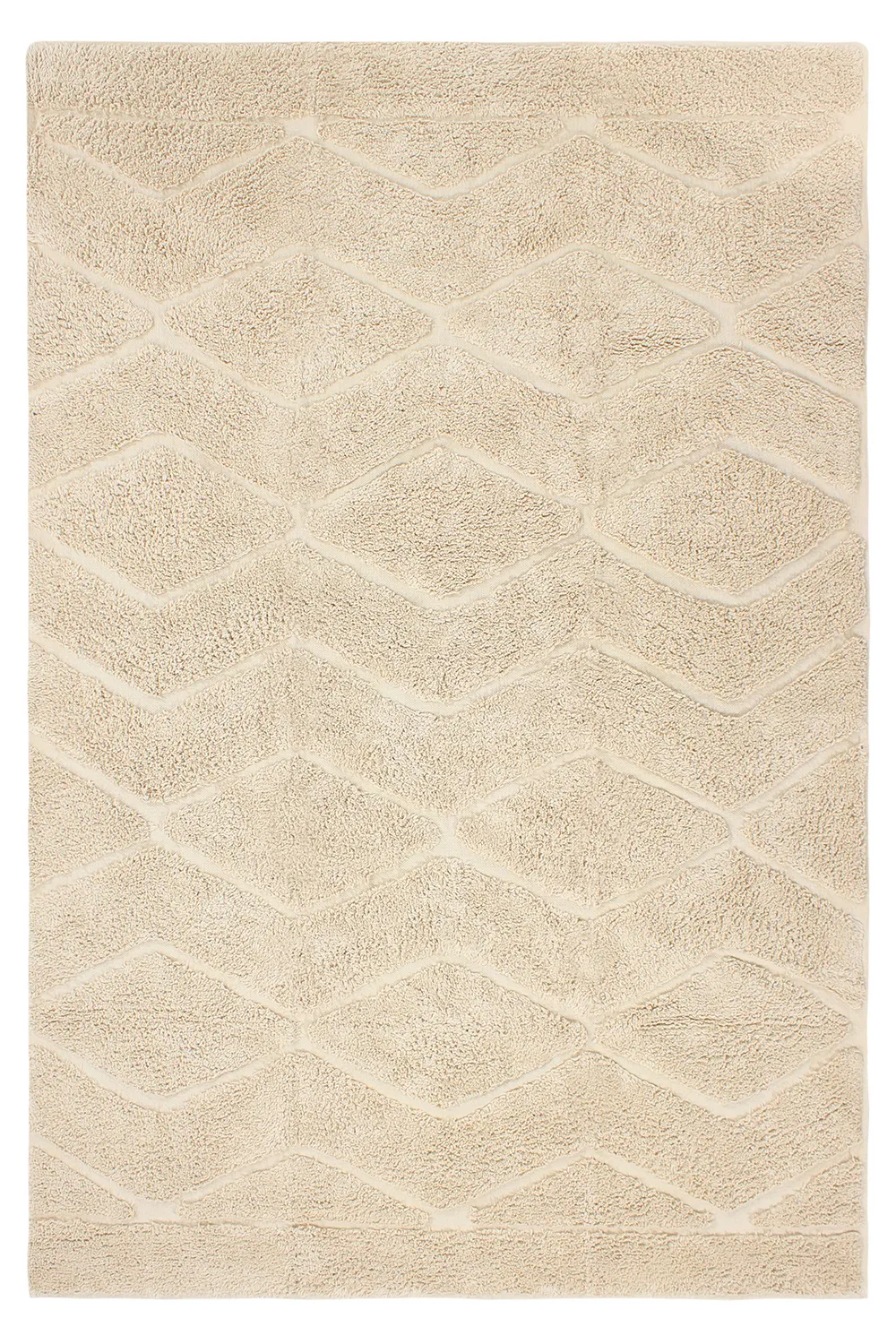 Hoogpolig vloerkleed - Brynn Natural Cotton Shaggy (beige)