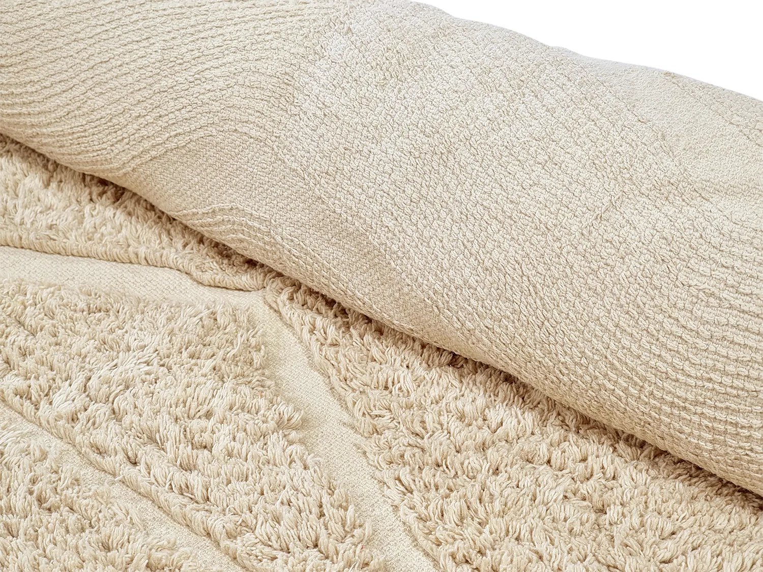 Hoogpolig vloerkleed - Brynn Natural Cotton Shaggy (beige)