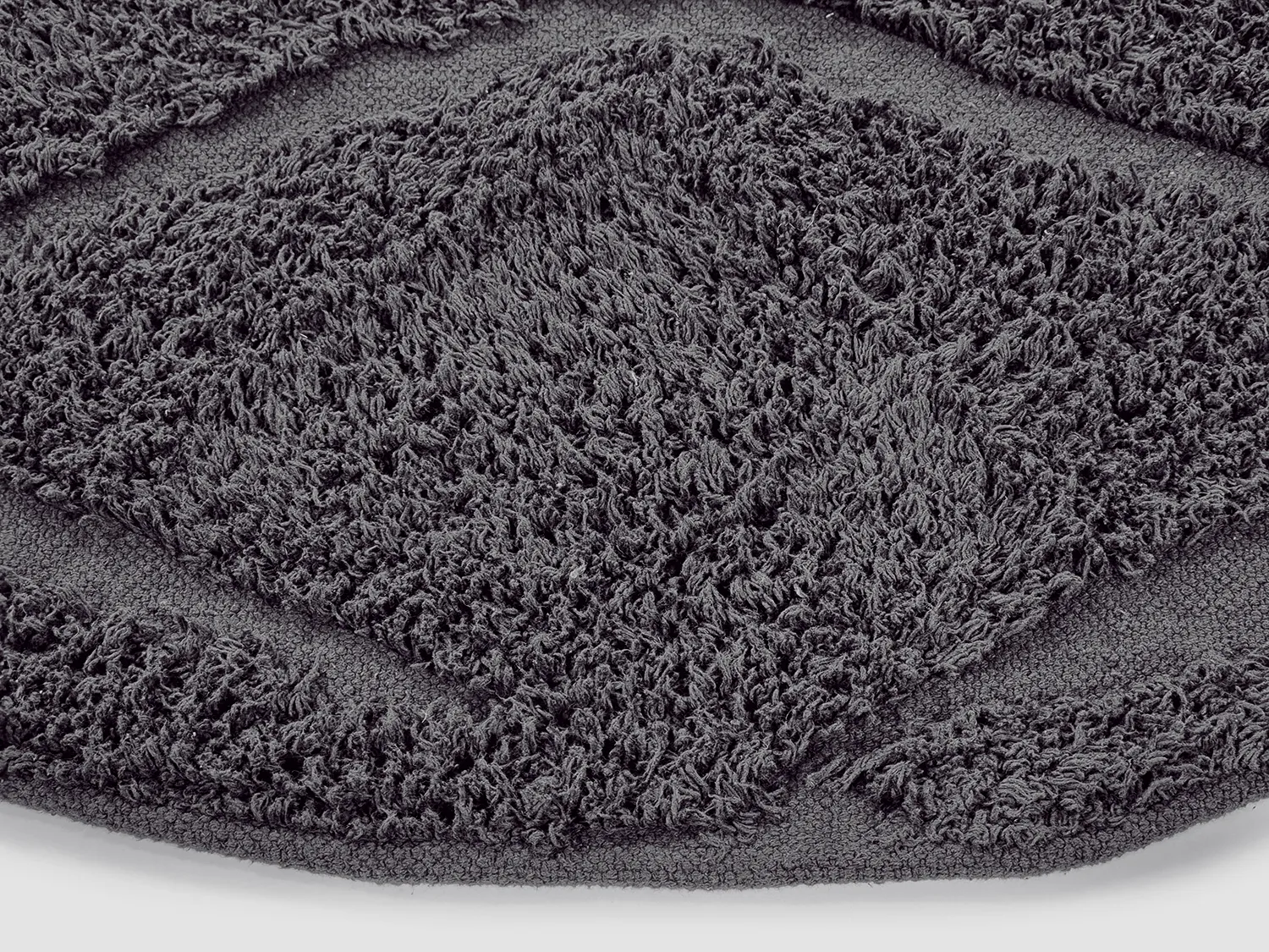 Ronde vloerkleden - Brynn Natural Cotton Shaggy (zwart)