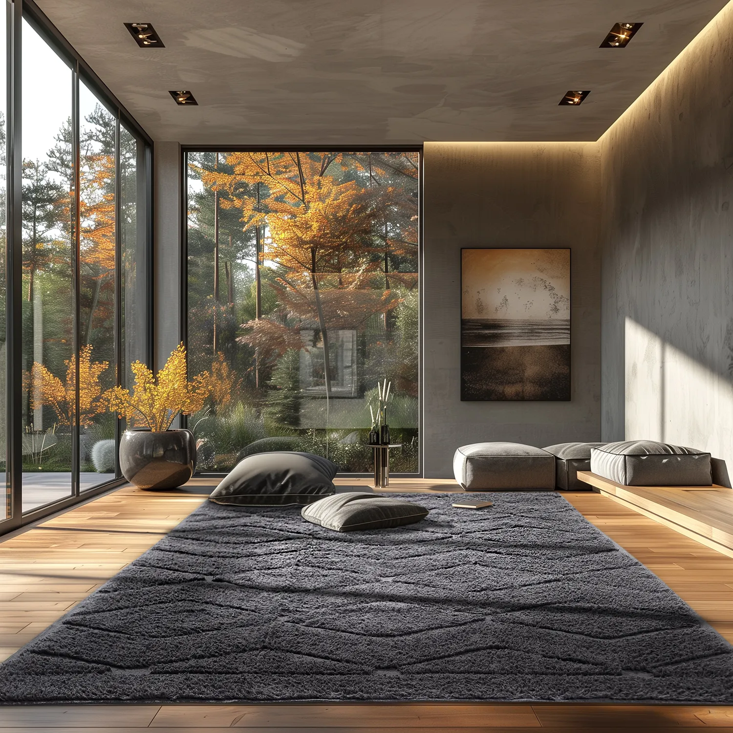 Hoogpolig vloerkleed - Brynn Natural Cotton Shaggy (zwart)