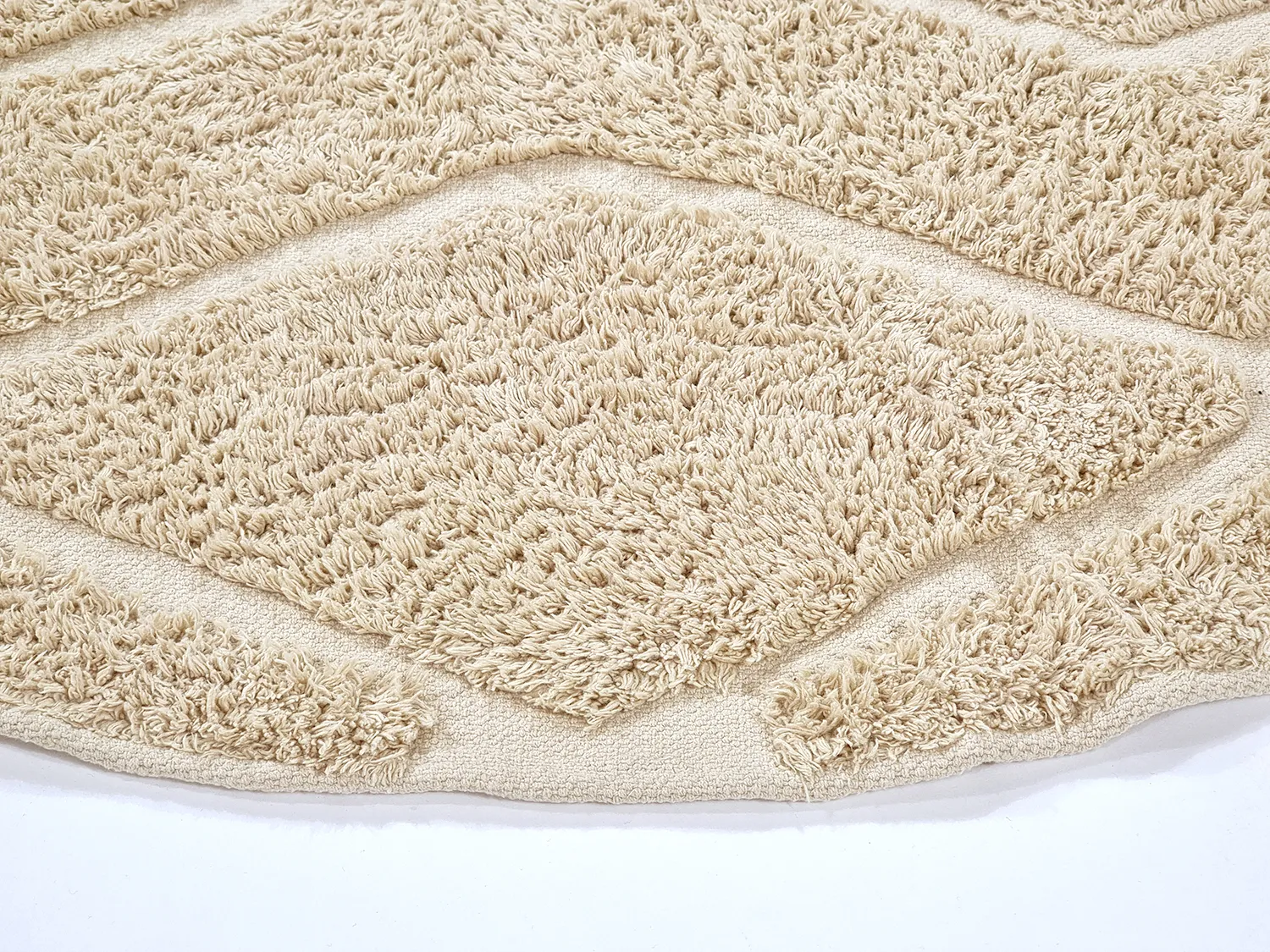 Ronde vloerkleden - Brynn Natural Cotton Shaggy (beige)