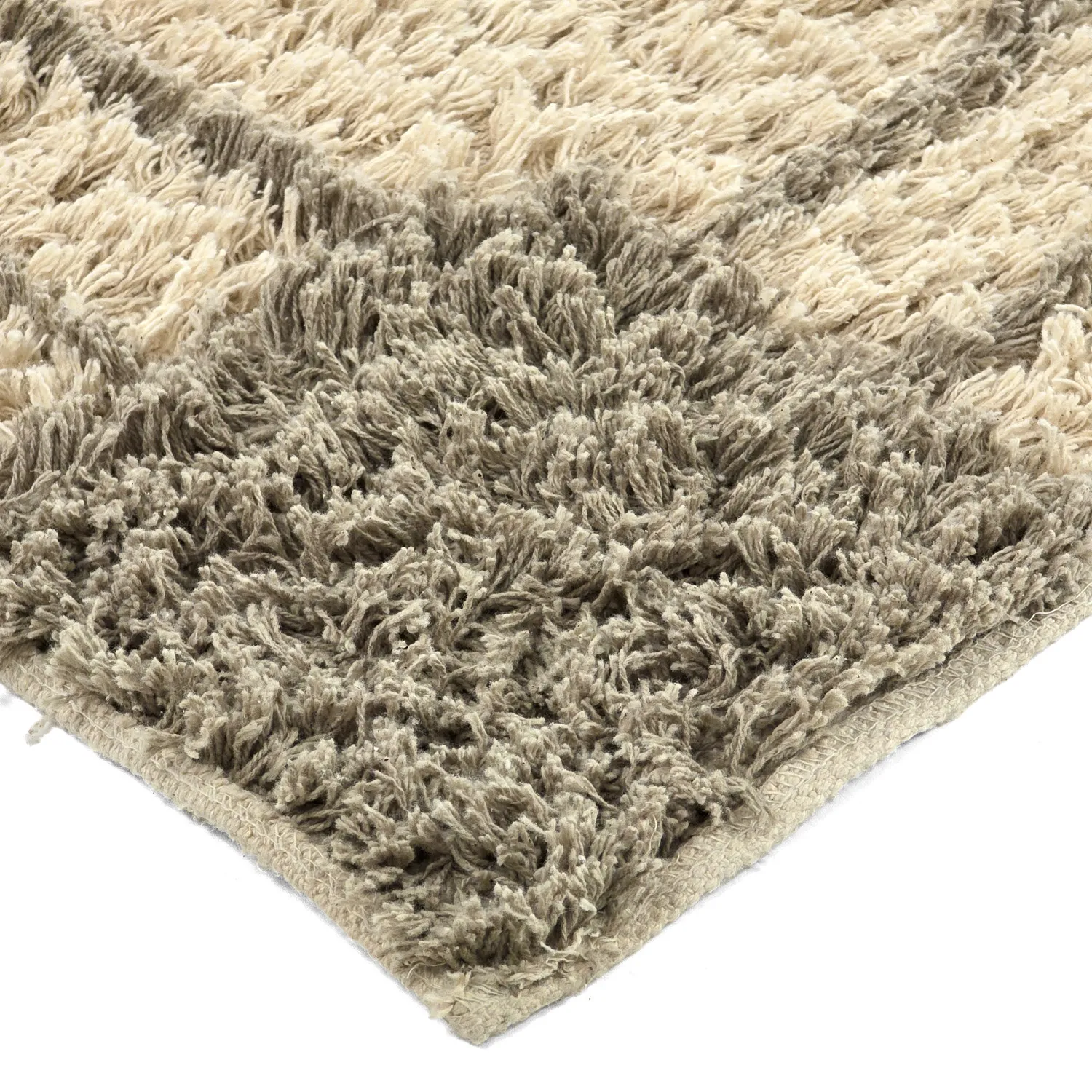 Hoogpolig vloerkleed - Cataya Natural Cotton Shaggy (beige/taupe)
