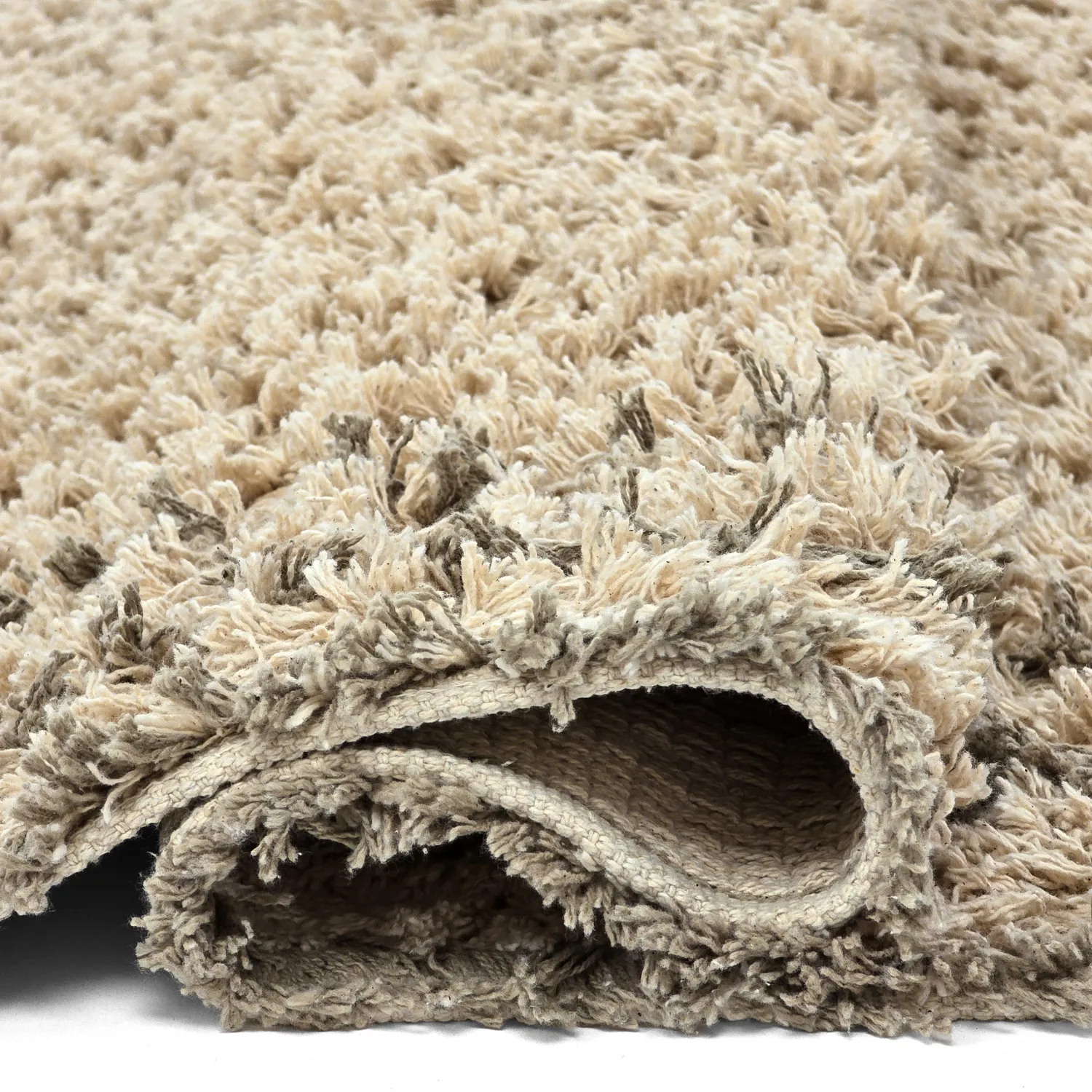 Hoogpolig vloerkleed - Cataya Natural Cotton Shaggy (beige/taupe)