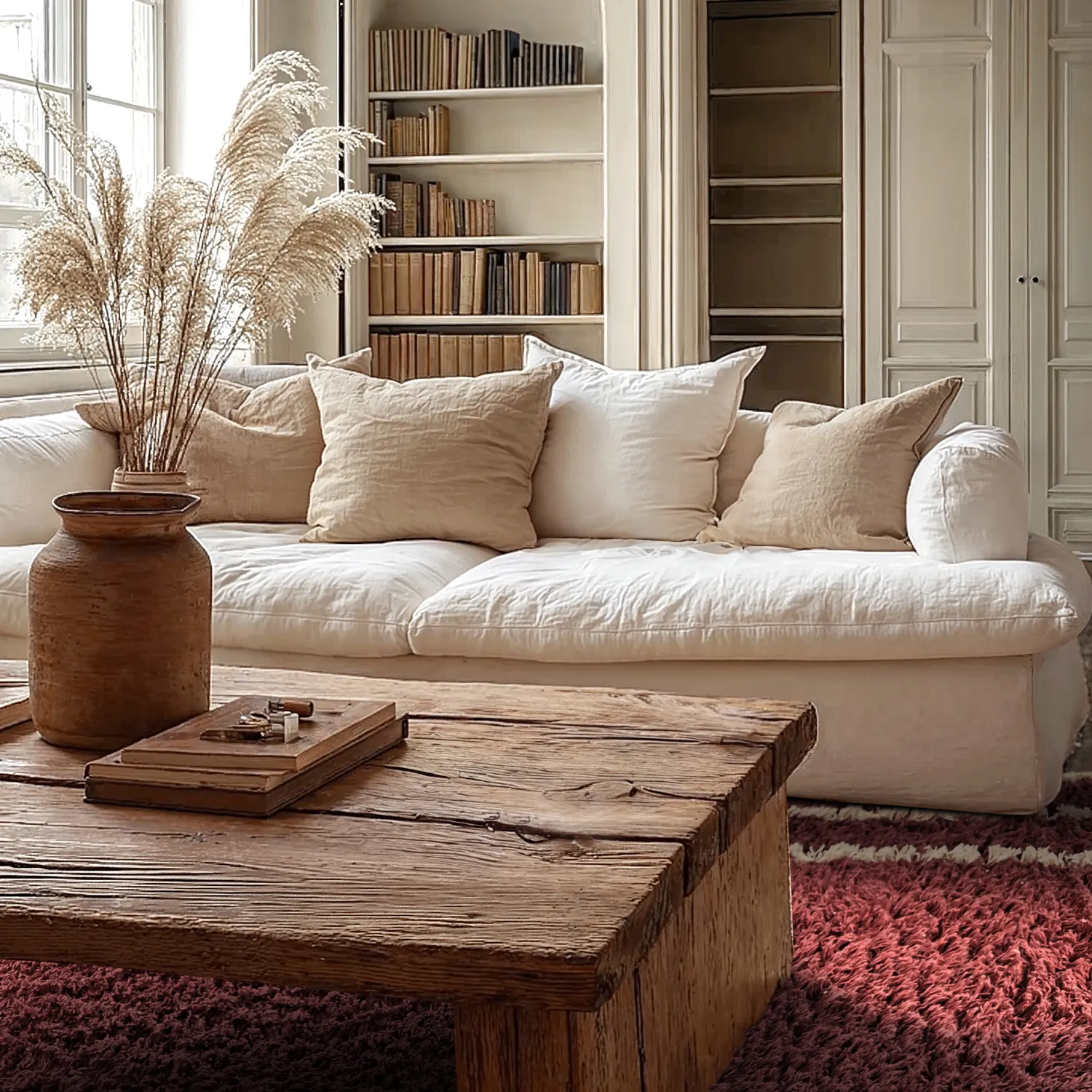 Hoogpolig vloerkleed - Cataya Natural Cotton Shaggy (bruin/beige)