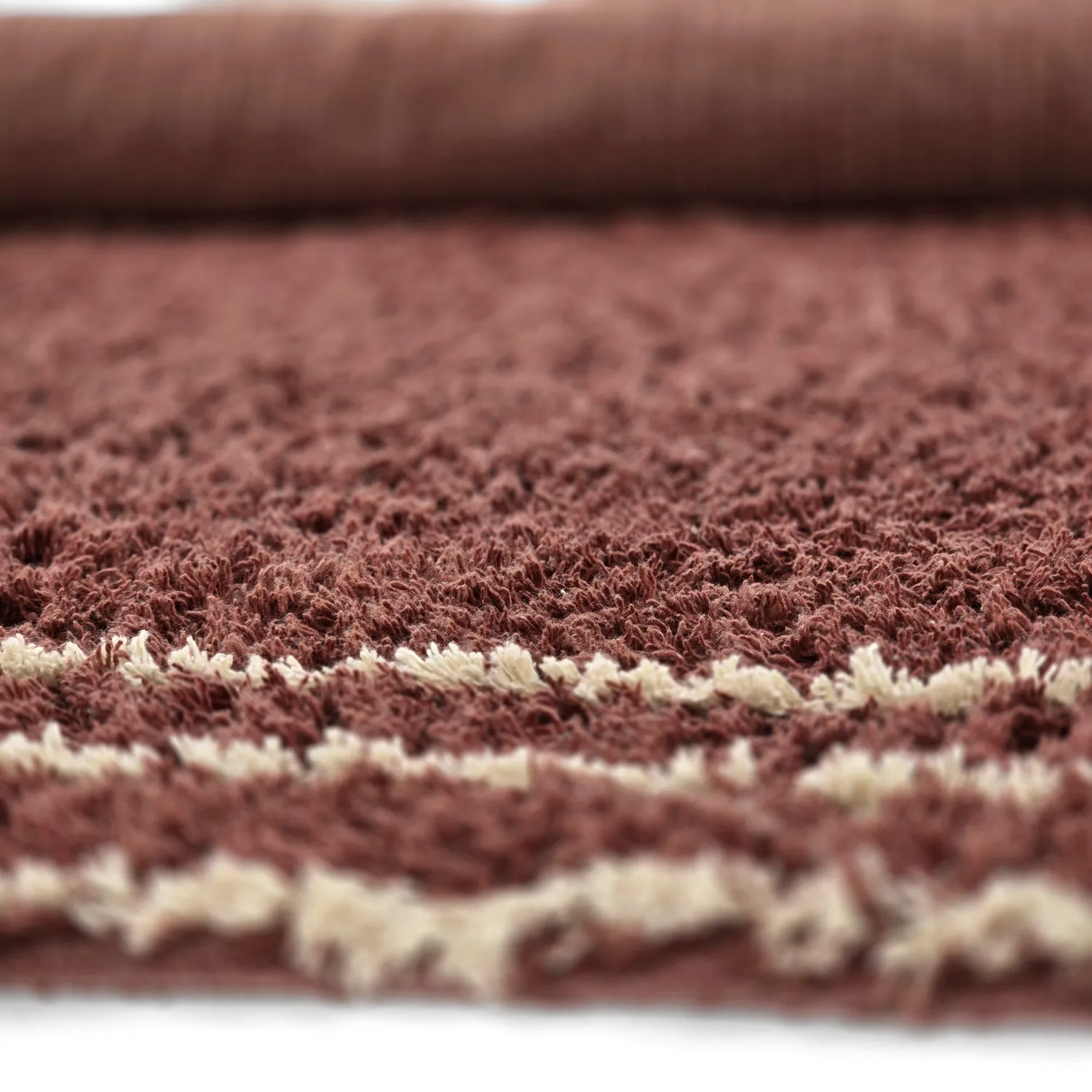 Hoogpolig vloerkleed - Cataya Natural Cotton Shaggy (bruin/beige)