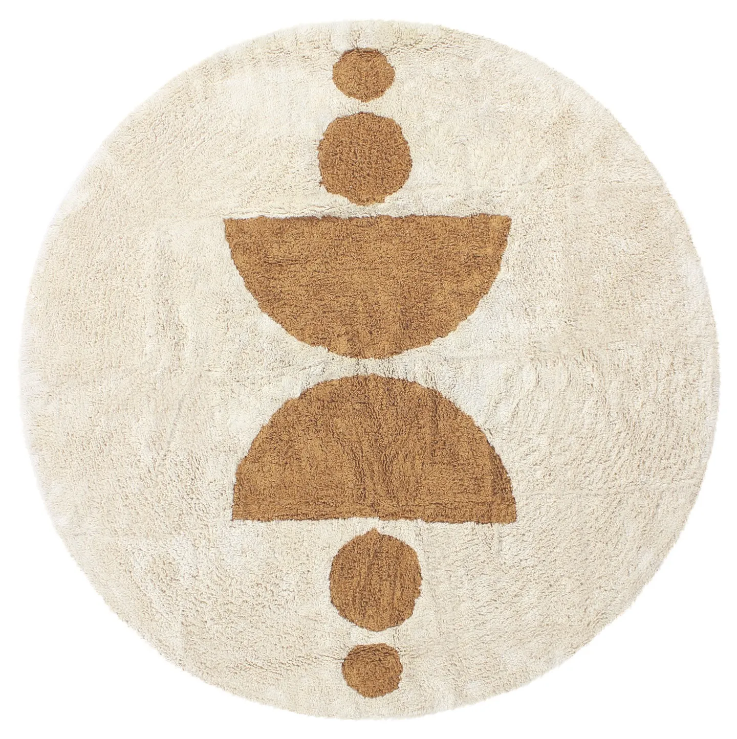 Ronde vloerkleden - Cervia Natural Cotton Shaggy (beige)