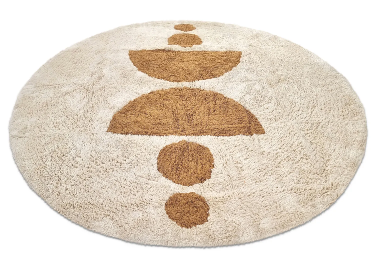 Ronde vloerkleden - Cervia Natural Cotton Shaggy (beige)
