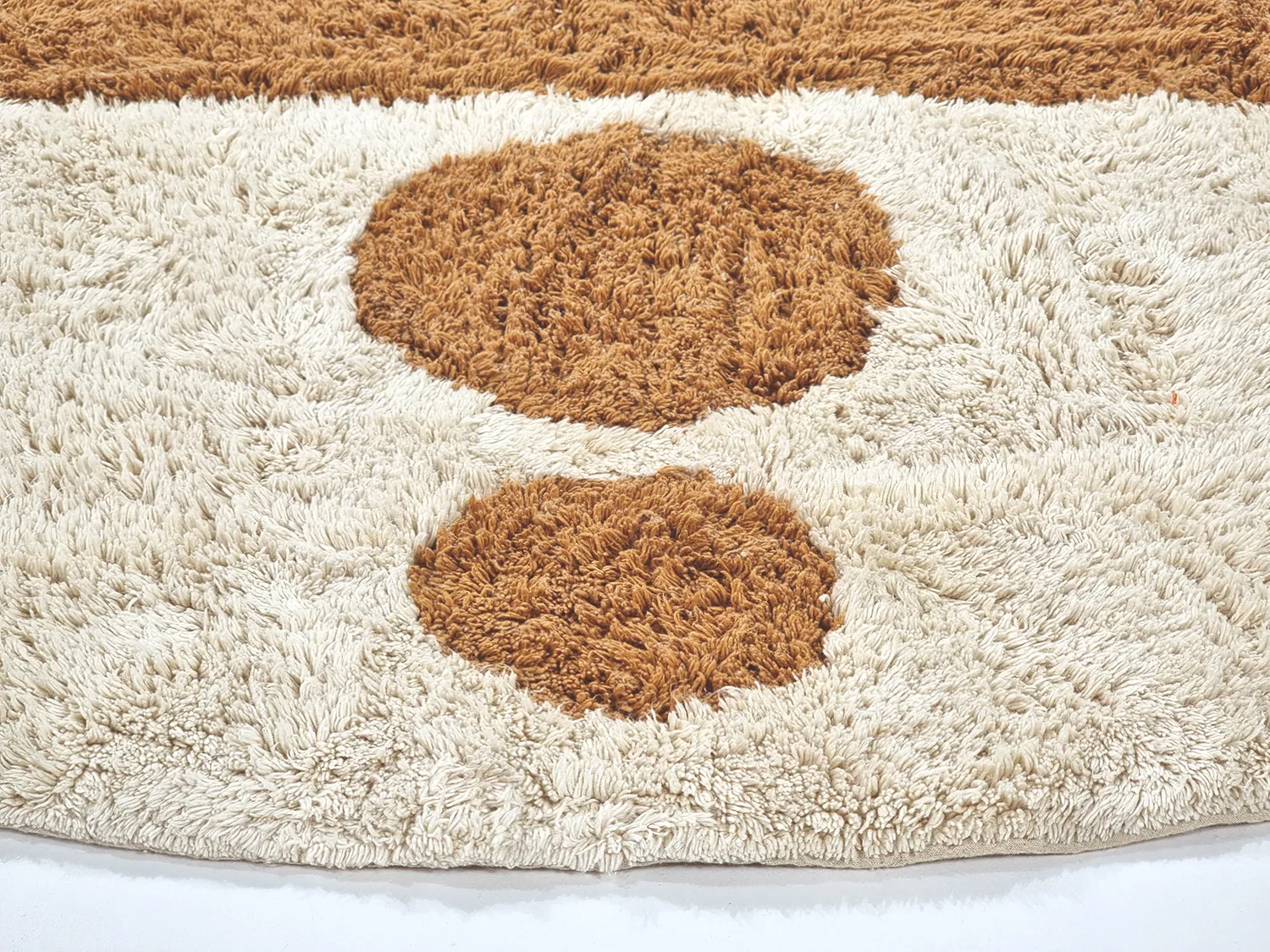 Ronde vloerkleden - Cervia Natural Cotton Shaggy (beige)