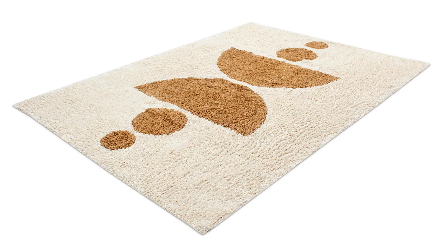 Hoogpolig vloerkleed - Cervia Natural Cotton Shaggy (beige)
