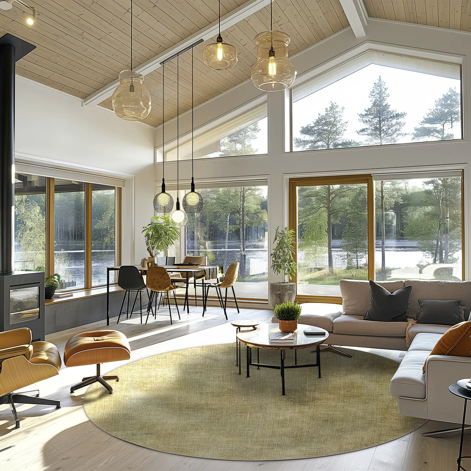 Rond vloerkleed - Chodos (goud)