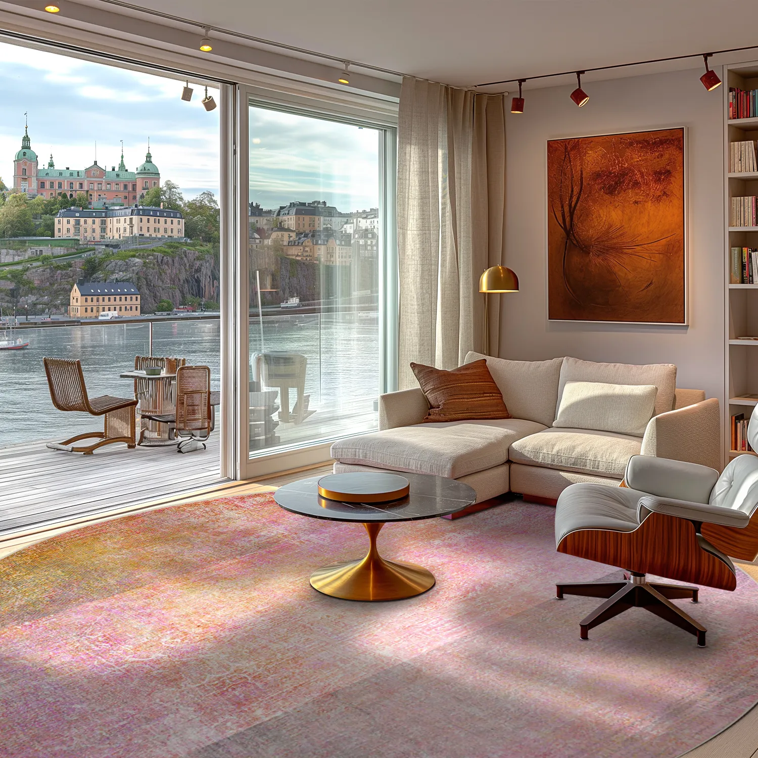 Rond vloerkleed - Cicoria (roze/paars)